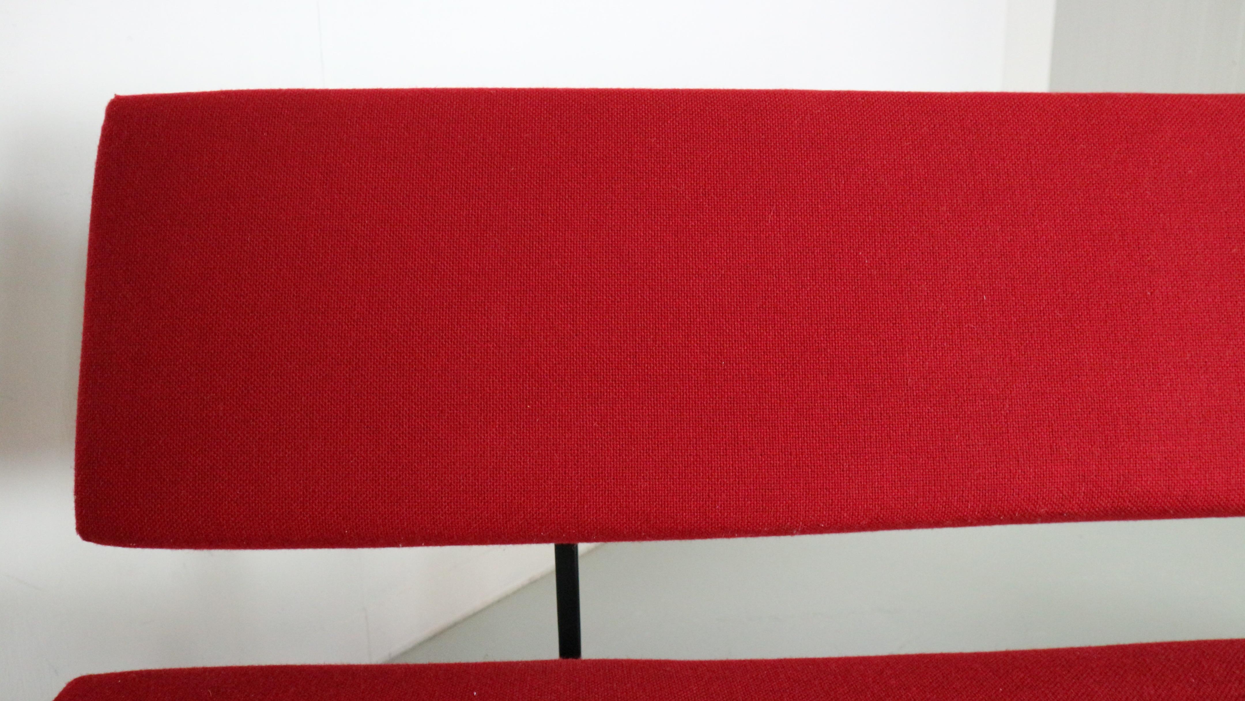Gijs Van Der Sluis Rotes Sleeper Sofa-Tagesbett Modell 540, 1961 11
