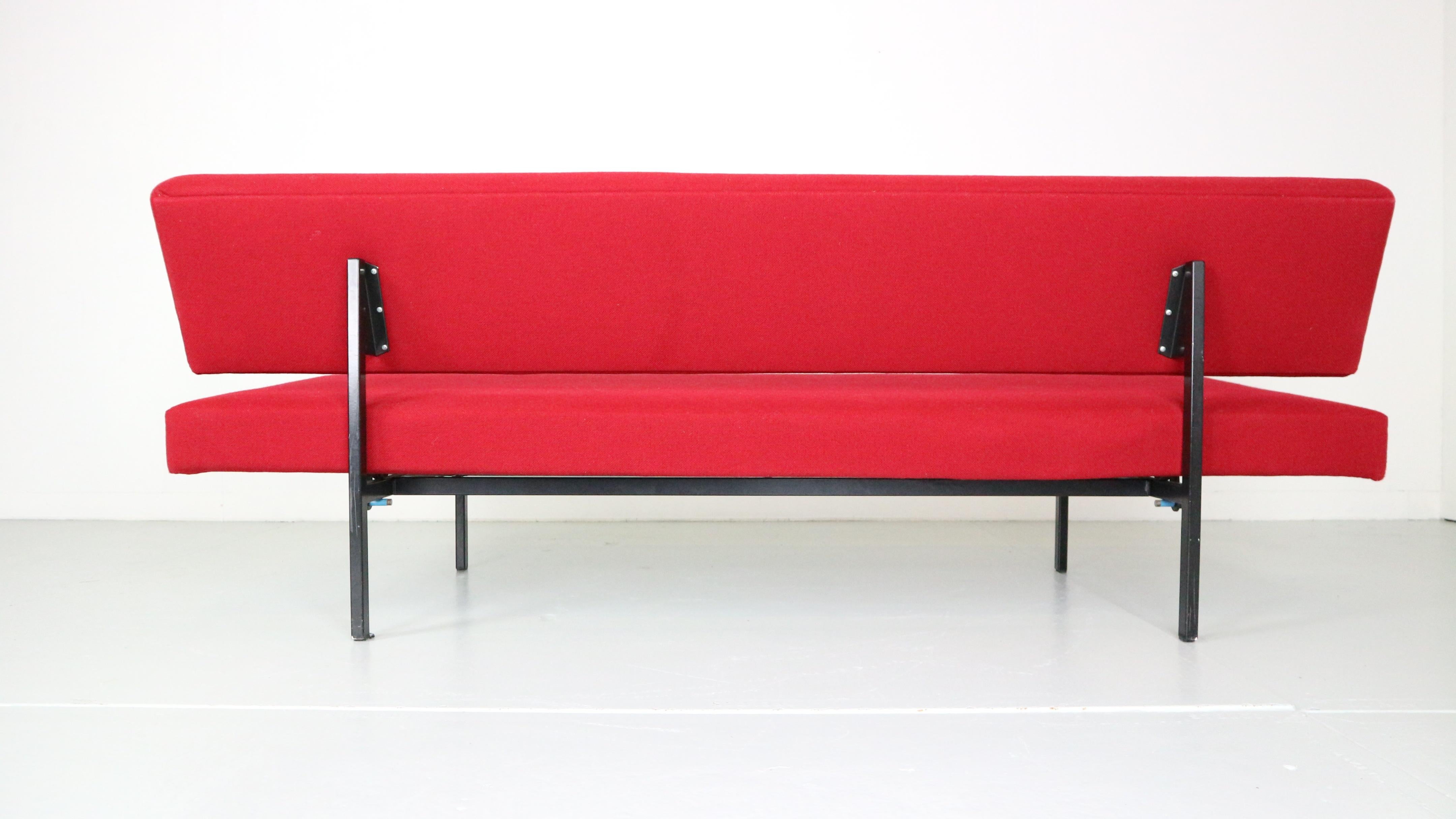 Gijs Van Der Sluis Rotes Sleeper Sofa-Tagesbett Modell 540, 1961 1