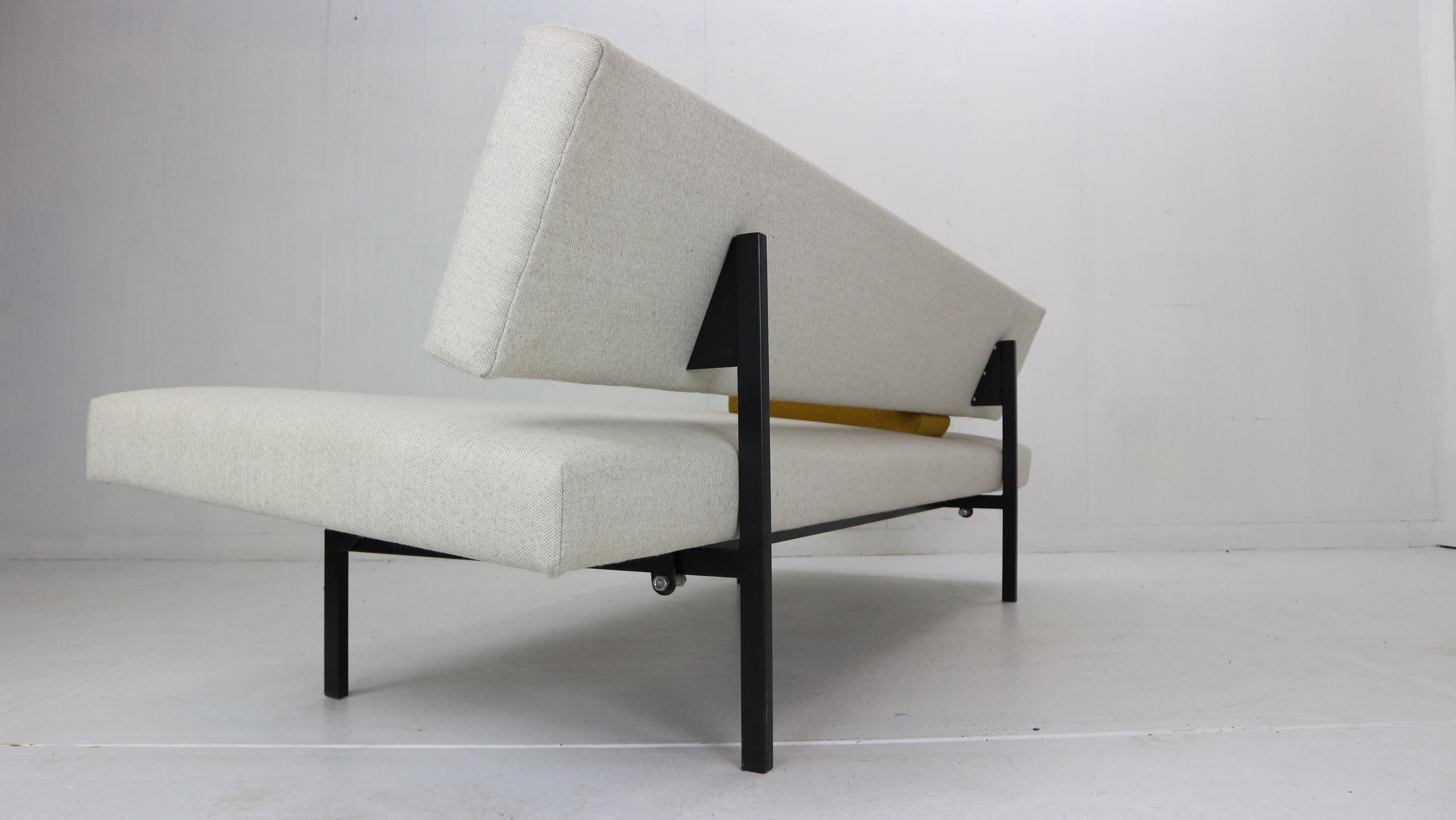 Gijs Van Der Sluis Sofa or Daybed in Broken White & Yellow 