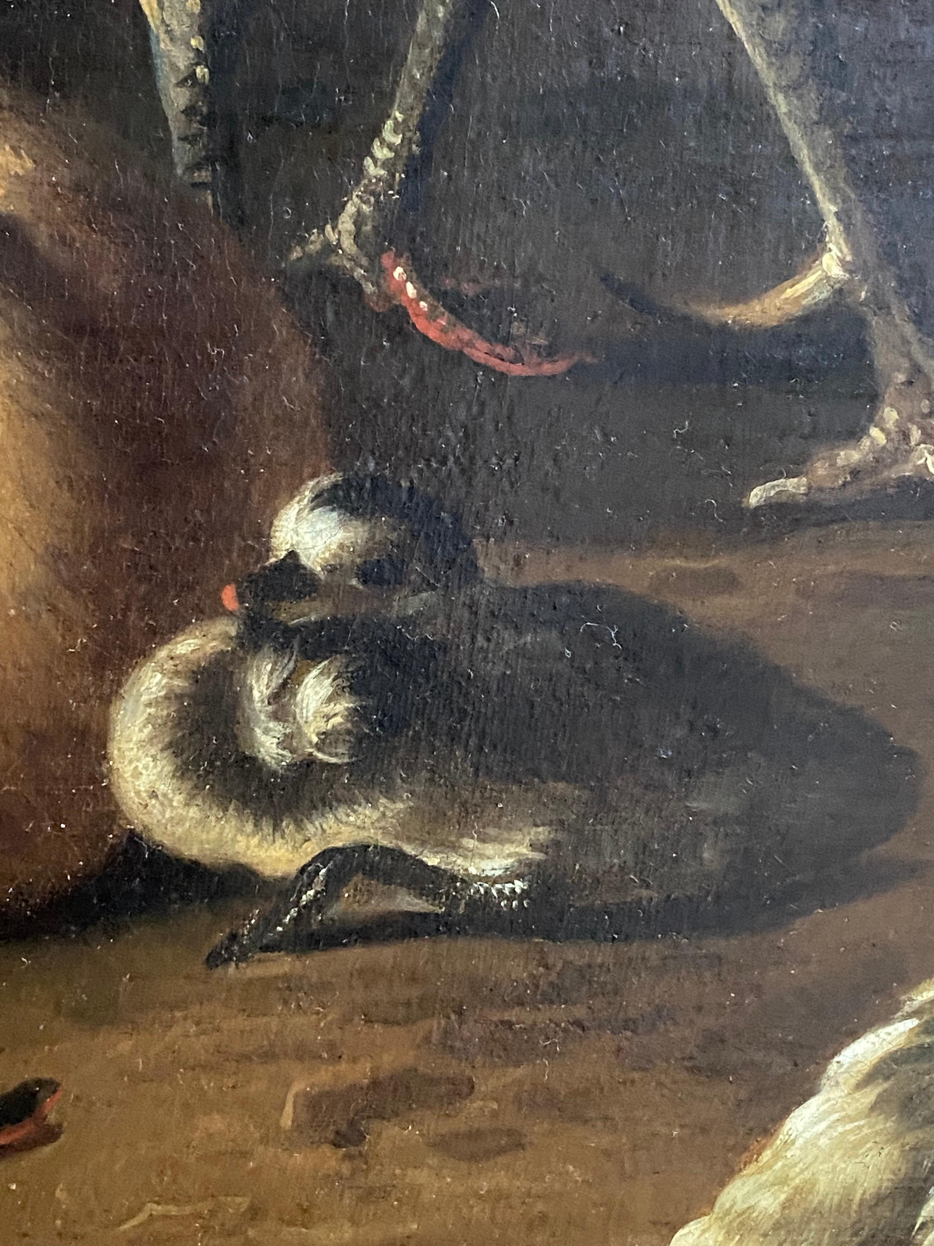 Dutch 17th century, cockerel, hen, mallard drake and duck with their ducklings 3