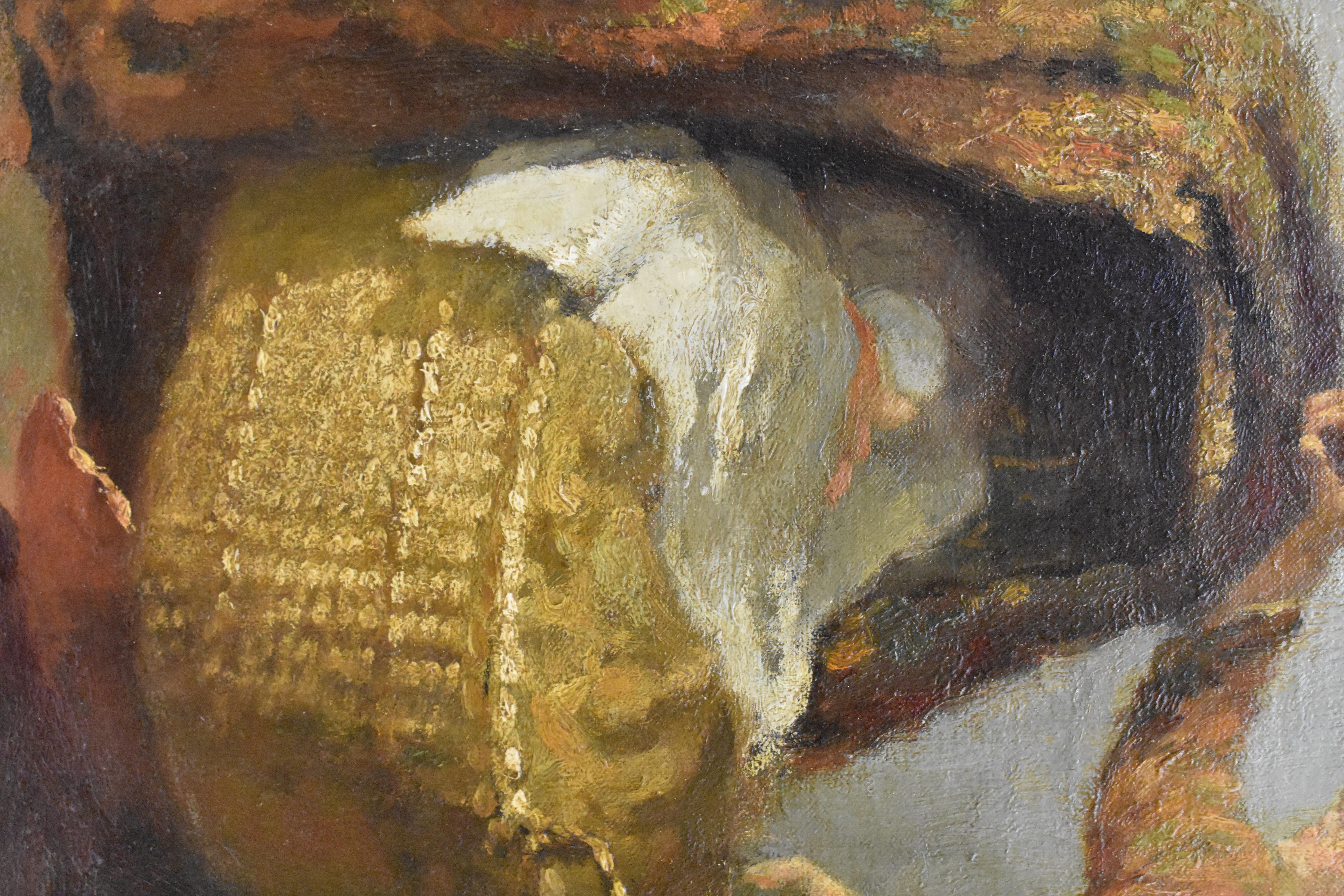 Mother with child in crib - Gijsbertus Jan Sijthoff 1