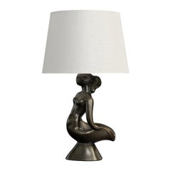 Gil Agnoloni Attribution, Table Lamp, Ceramic, Brass, France, 1950s