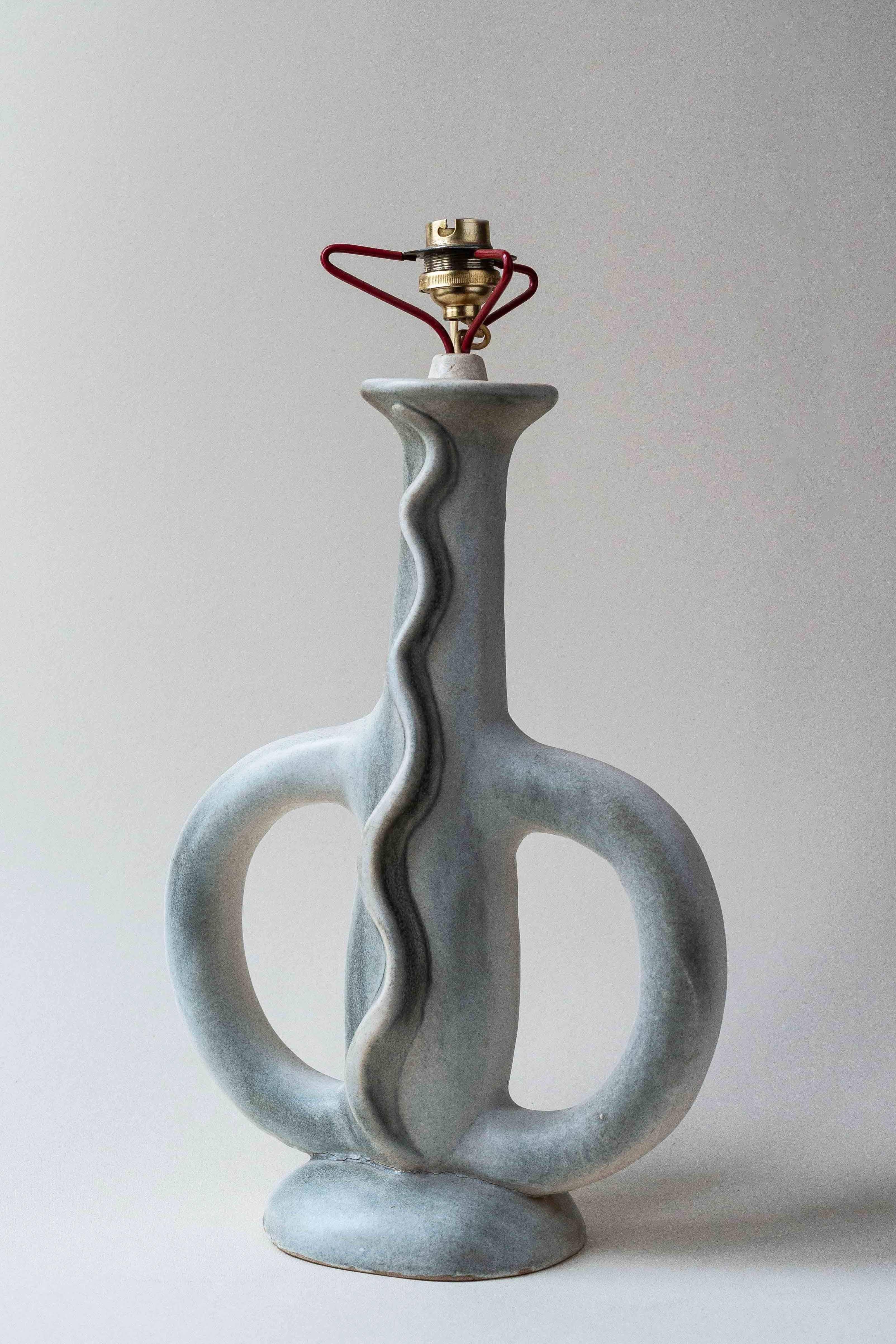 Mid-Century Modern Gil Agnoloni Free-form Ceramic Lamp Circa 1960 For Sale