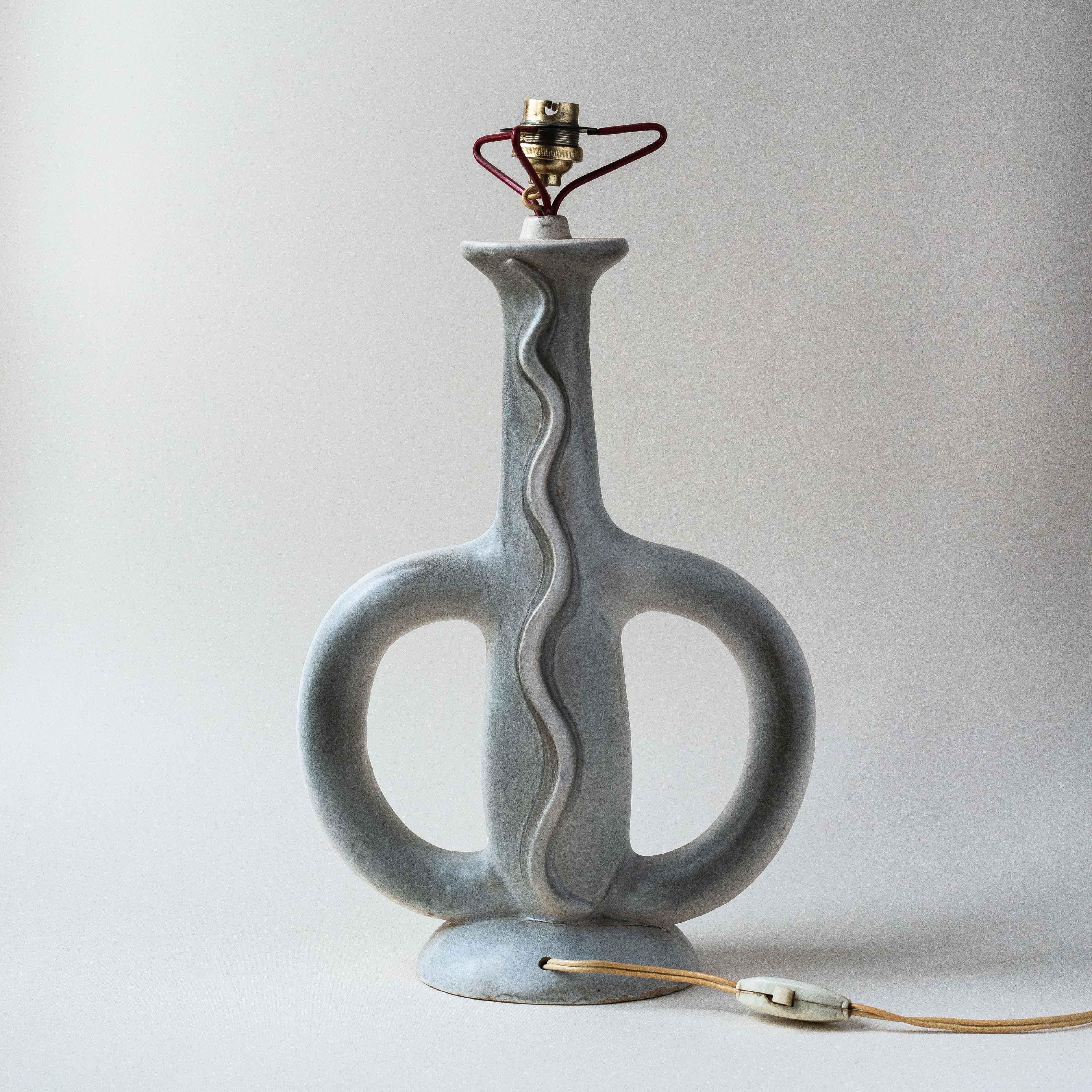 French Gil Agnoloni Free-form Ceramic Lamp Circa 1960 For Sale