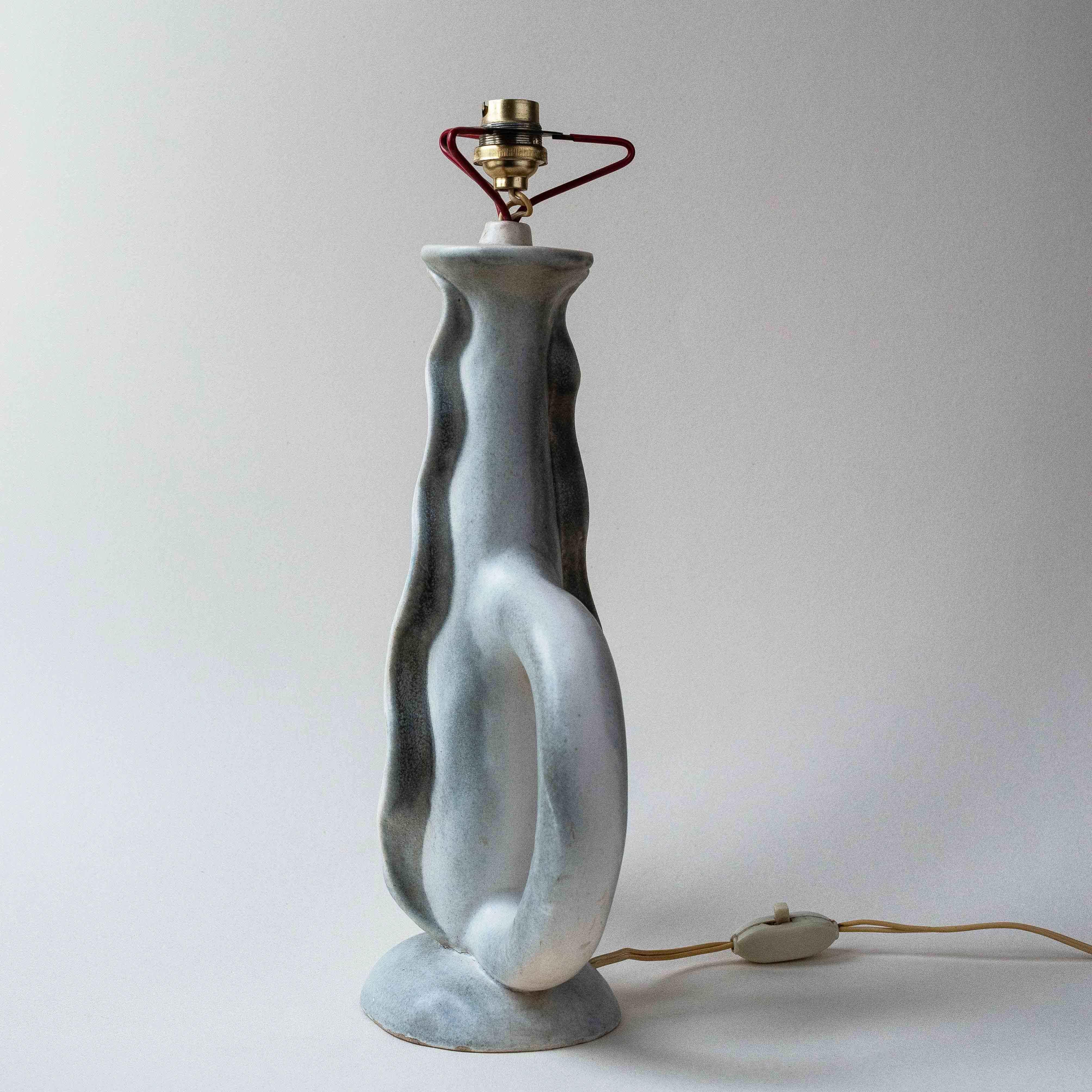 Glazed Gil Agnoloni Free-form Ceramic Lamp Circa 1960 For Sale