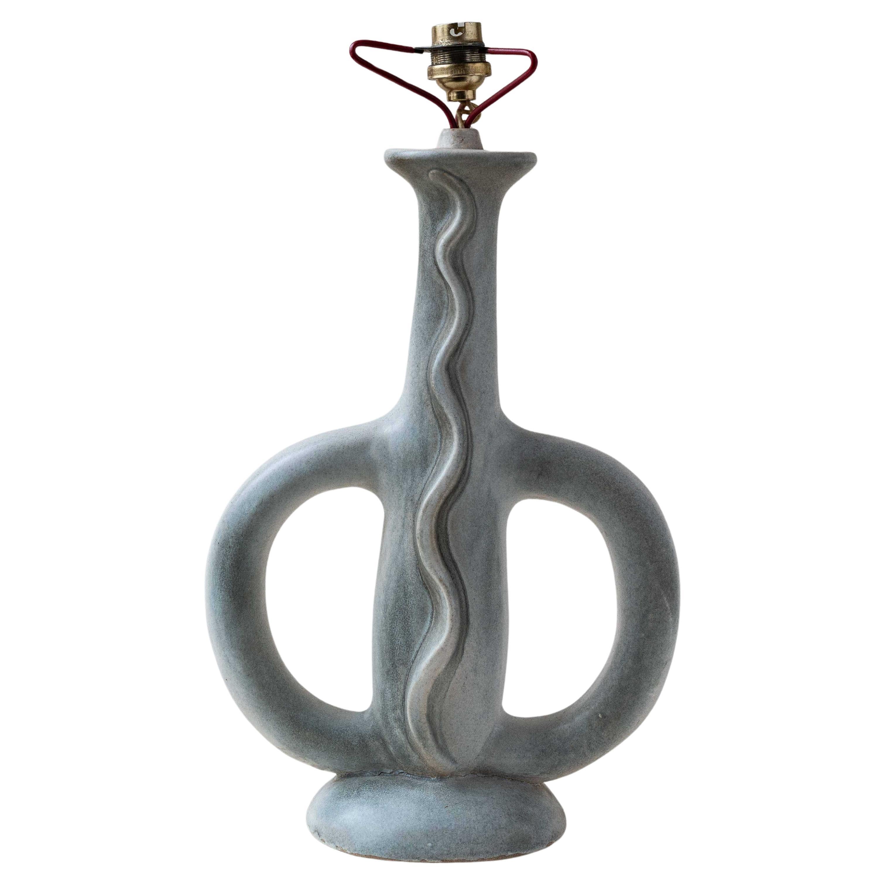 Gil Agnoloni Free-form Ceramic Lamp Circa 1960