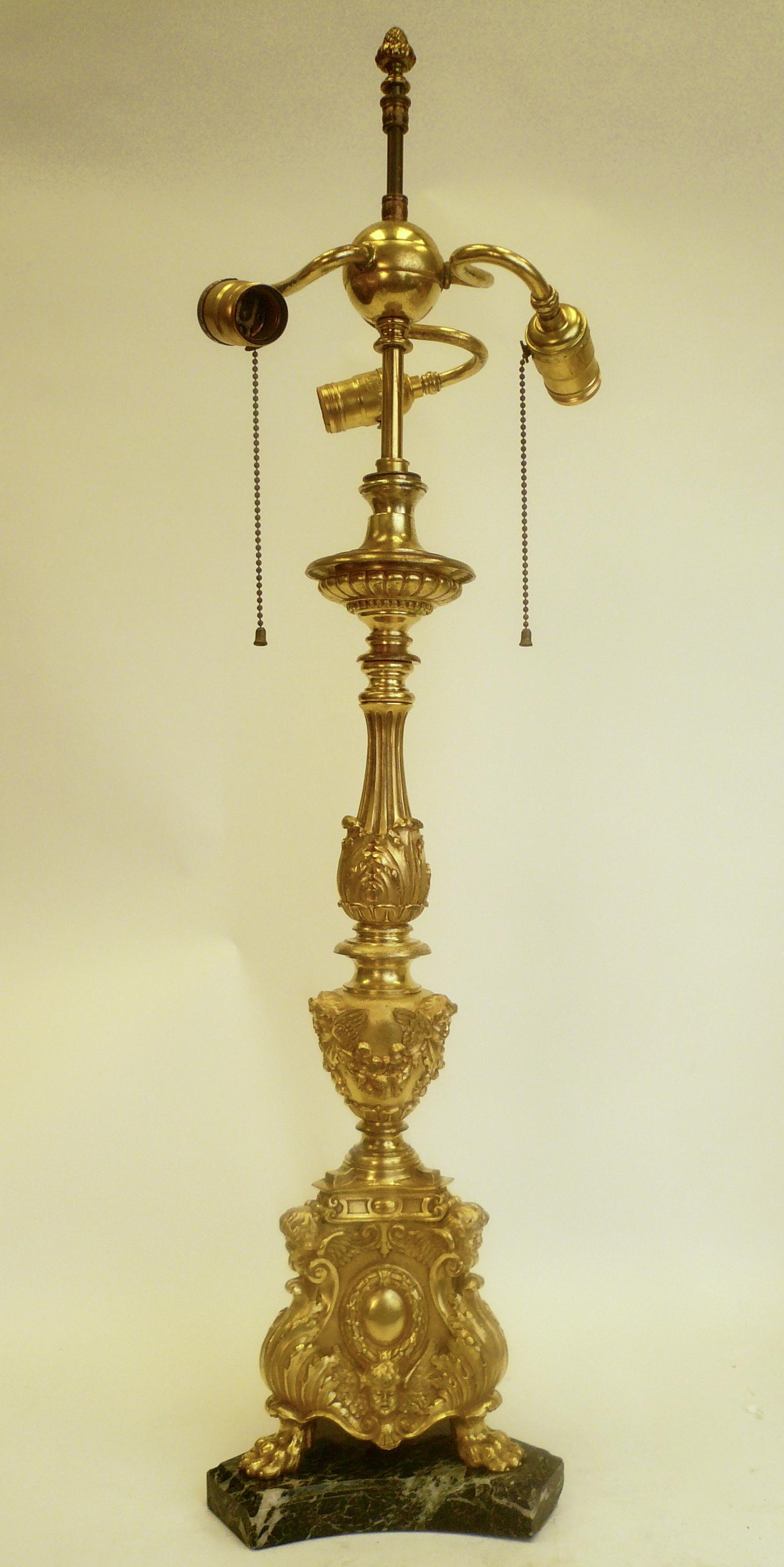 Gil Bronze Renaissance Style Pricket Lamp by E. F. Caldwell For Sale 4