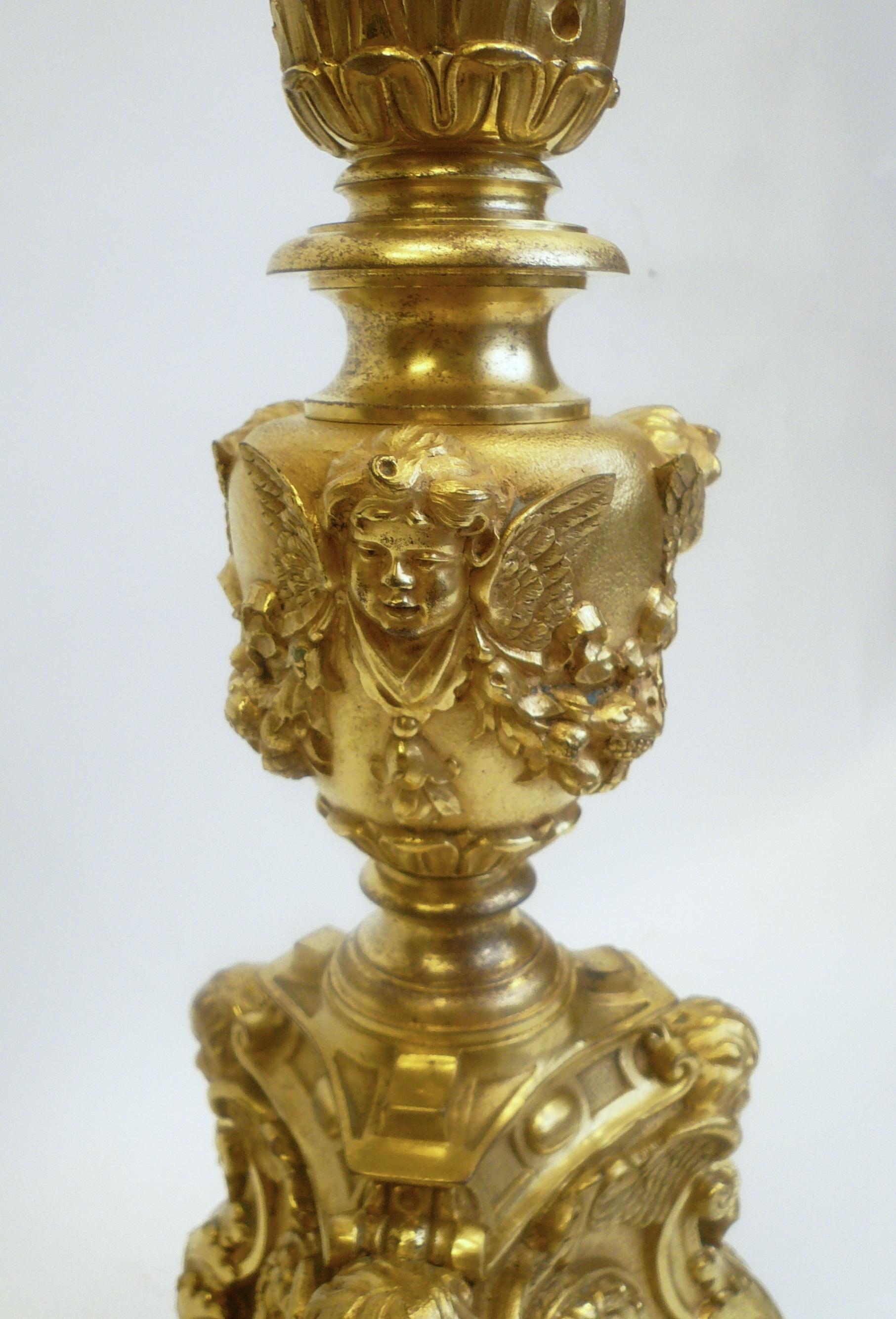 Gil Bronze Renaissance Style Pricket Lamp by E. F. Caldwell For Sale 1