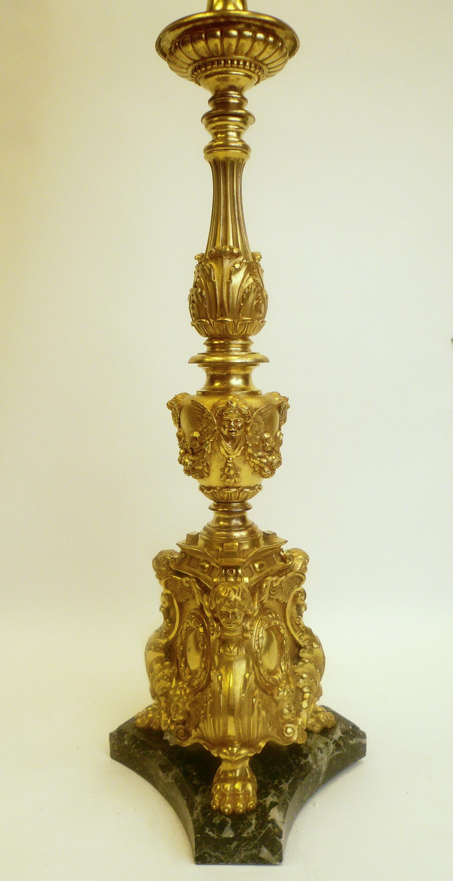 Gil Bronze Renaissance Style Pricket Lamp by E. F. Caldwell For Sale 3