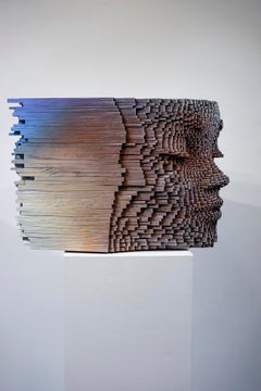 Comfortably Num, by Gil Bruvel, Burnt wood and acrylic