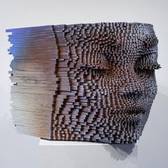 Comfortably Num, by Gil Bruvel, Burnt wood and acrylic