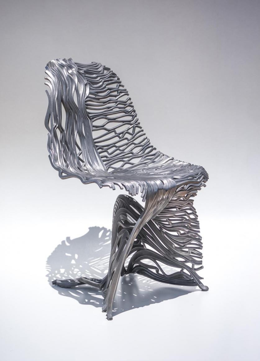 Dichotomy Chair - 21. Jahrhundert, Contemporary, Skulptur, Edelstahl – Sculpture von Gil Bruvel