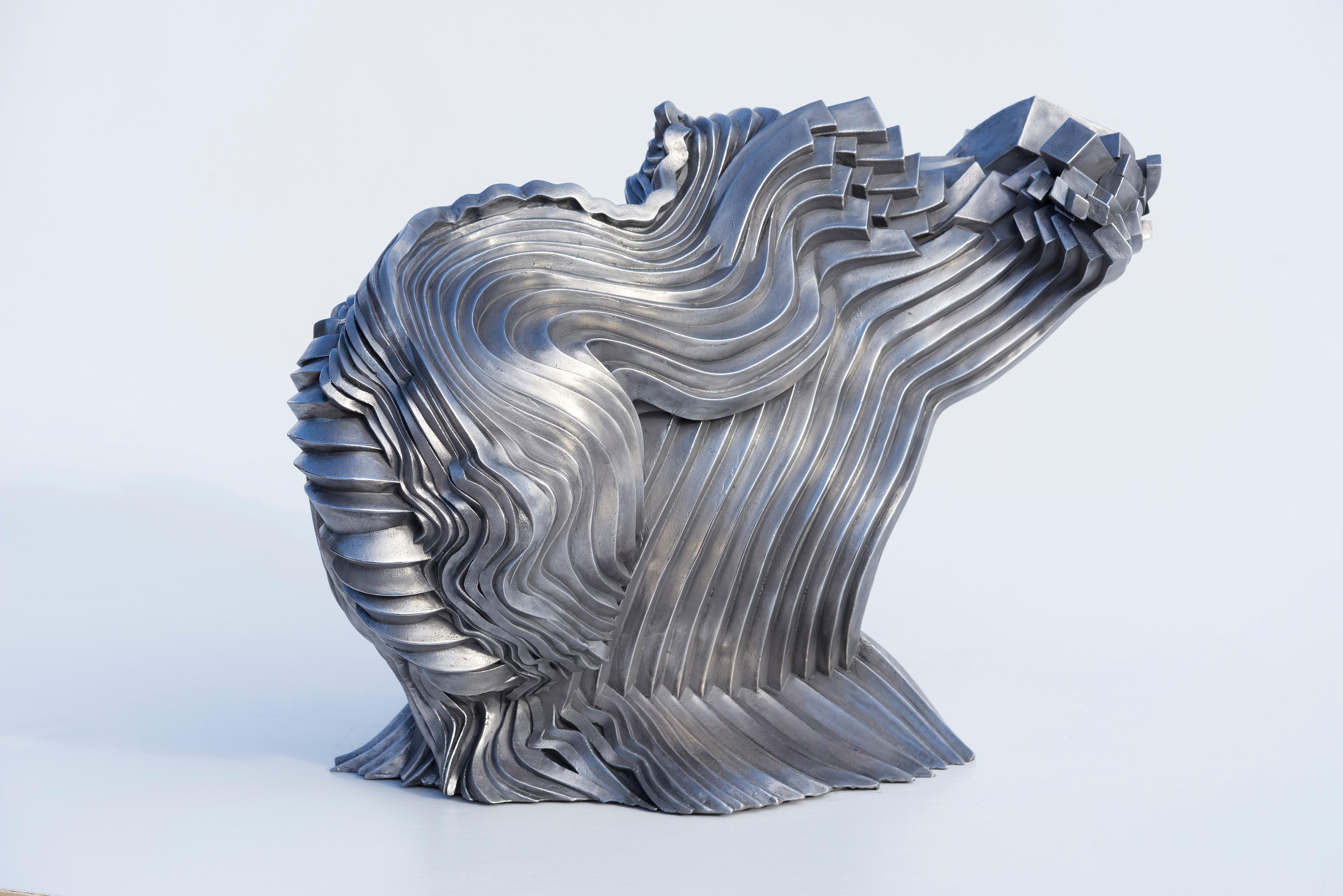 Flowing - 21e siècle, Contemporain, Sculpture figurative, Acier inoxydable en vente 1