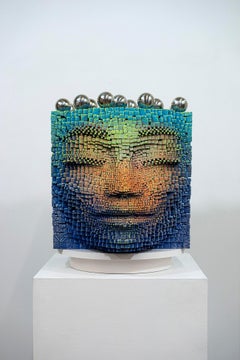 In the Clouds,  by Gil Bruvel, burnt wood and acrylic
