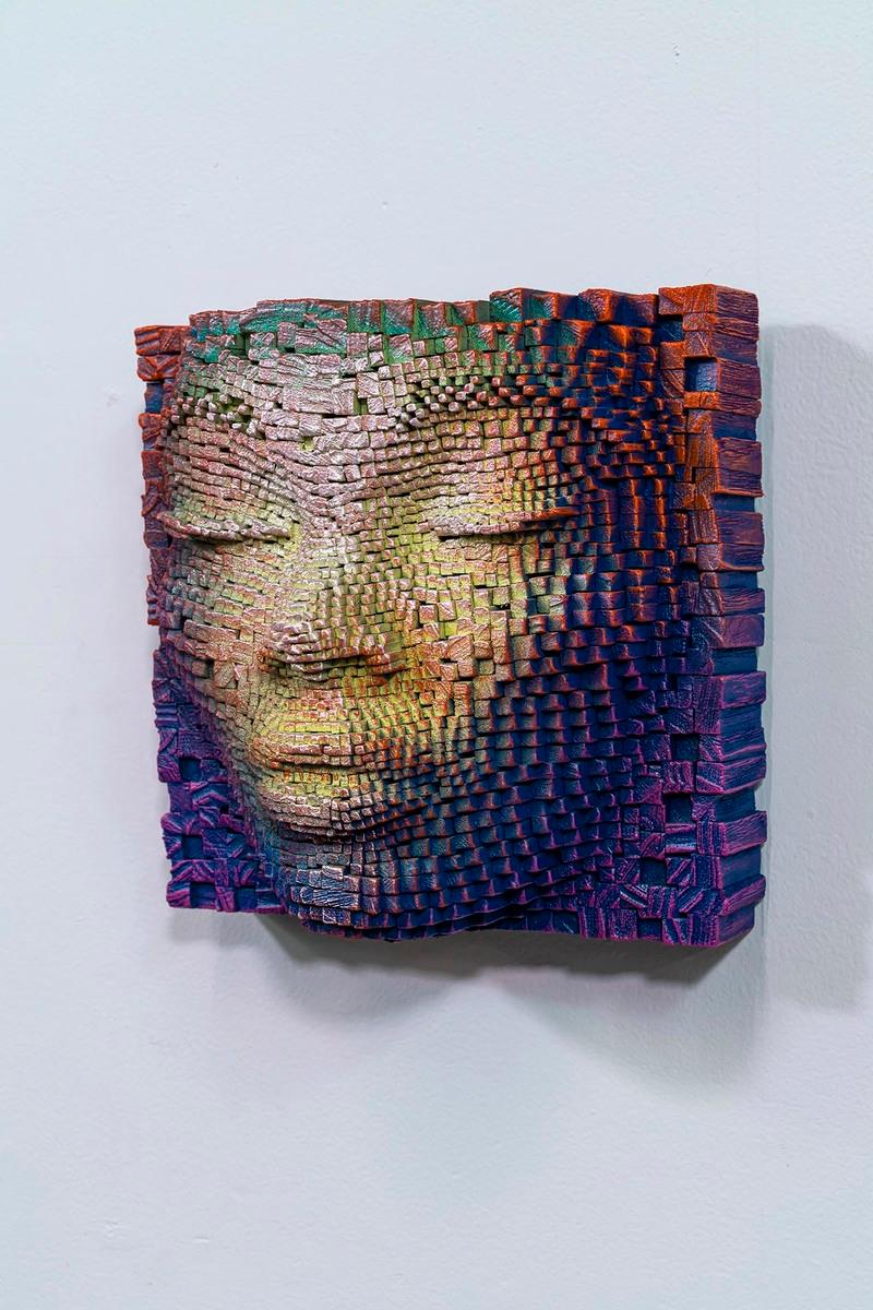 Mask #258 - Brown Figurative Sculpture by Gil Bruvel