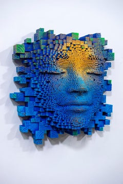 Mask#173, Burnt wood and acrylic, By Gil Bruvel