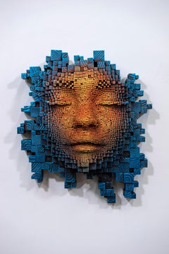 Mask#174, Burnt wood and acrylic, By Gil Bruvel