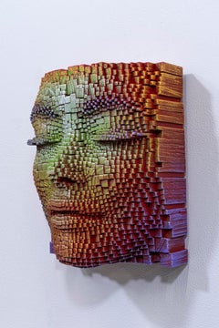 Sunset Mind Sculpture, Post-Modern Wood Art, 2010s, Unframed, 28x23cm
