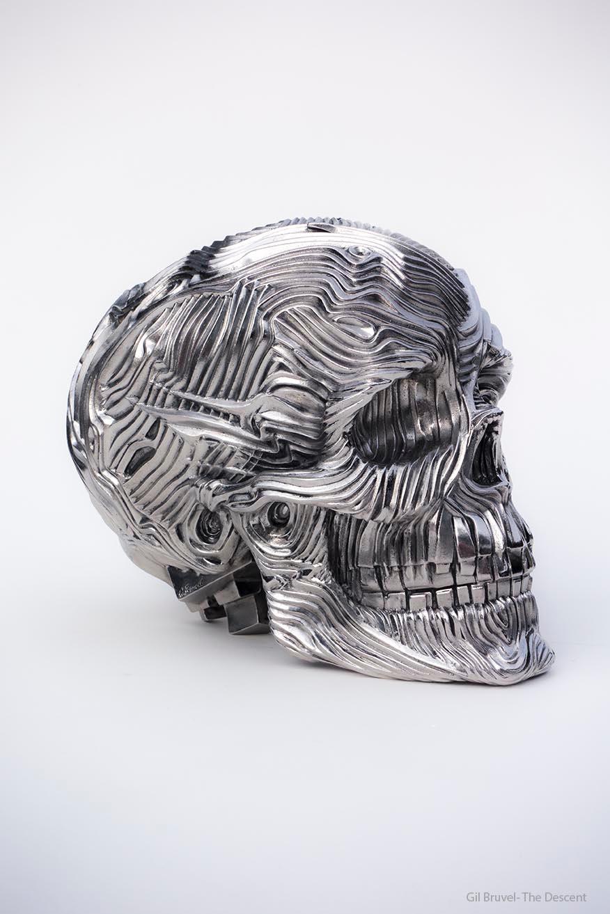 The Descent - 21e siècle, contemporain, sculpture figurative, acier inoxydable - Sculpture de Gil Bruvel