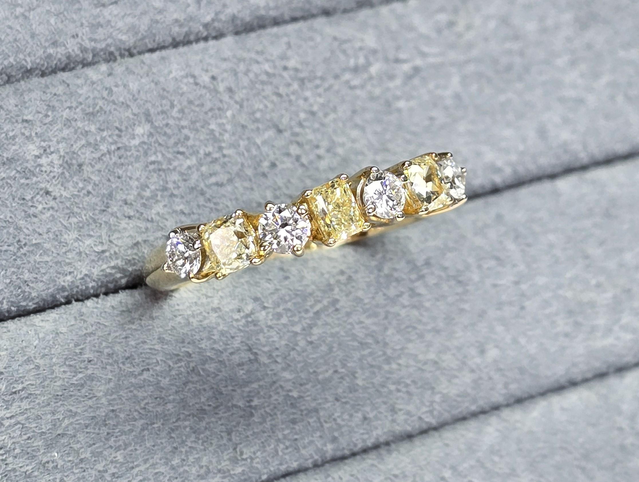 Bague avec diamant jaune fantaisie de 0,21 carat certifié VVS - VS pureté GIl en vente 5