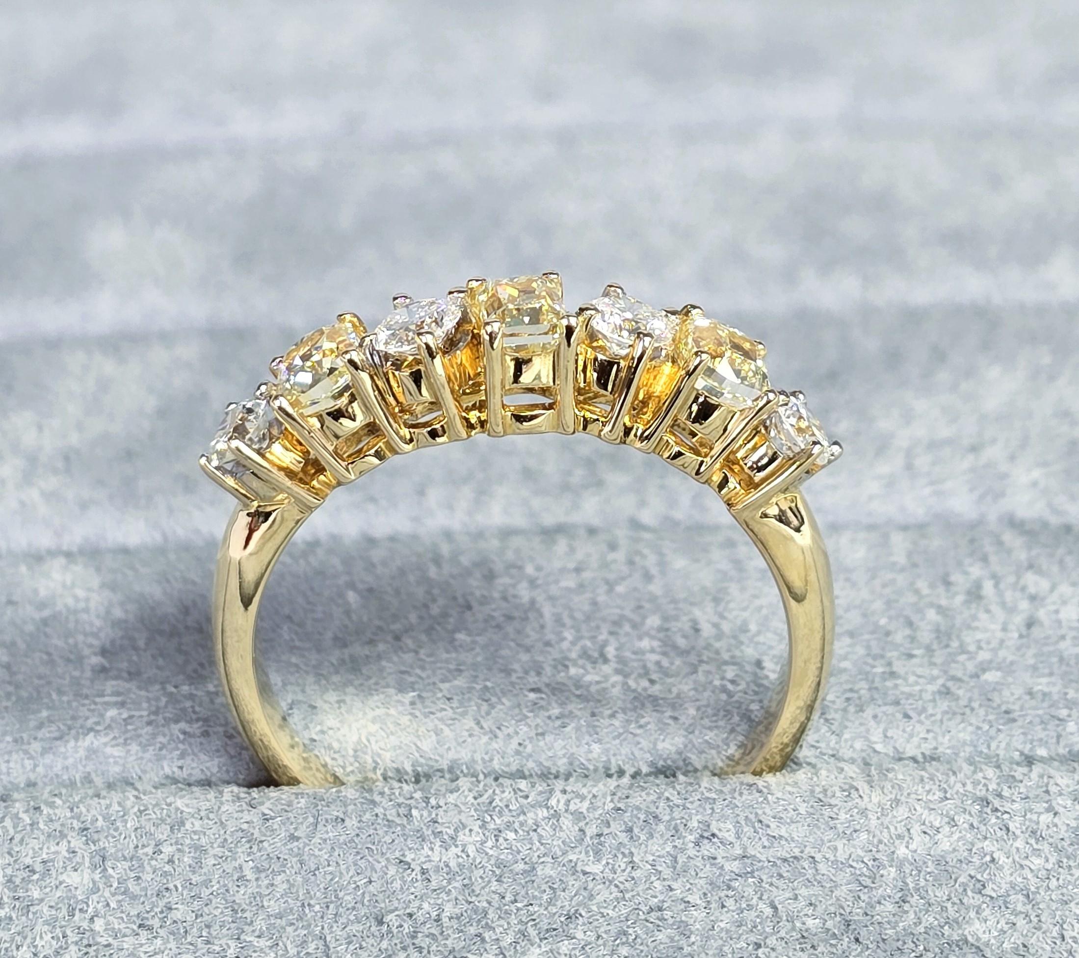 Bague avec diamant jaune fantaisie de 0,21 carat certifié VVS - VS pureté GIl Neuf - En vente à บางรัก, TH