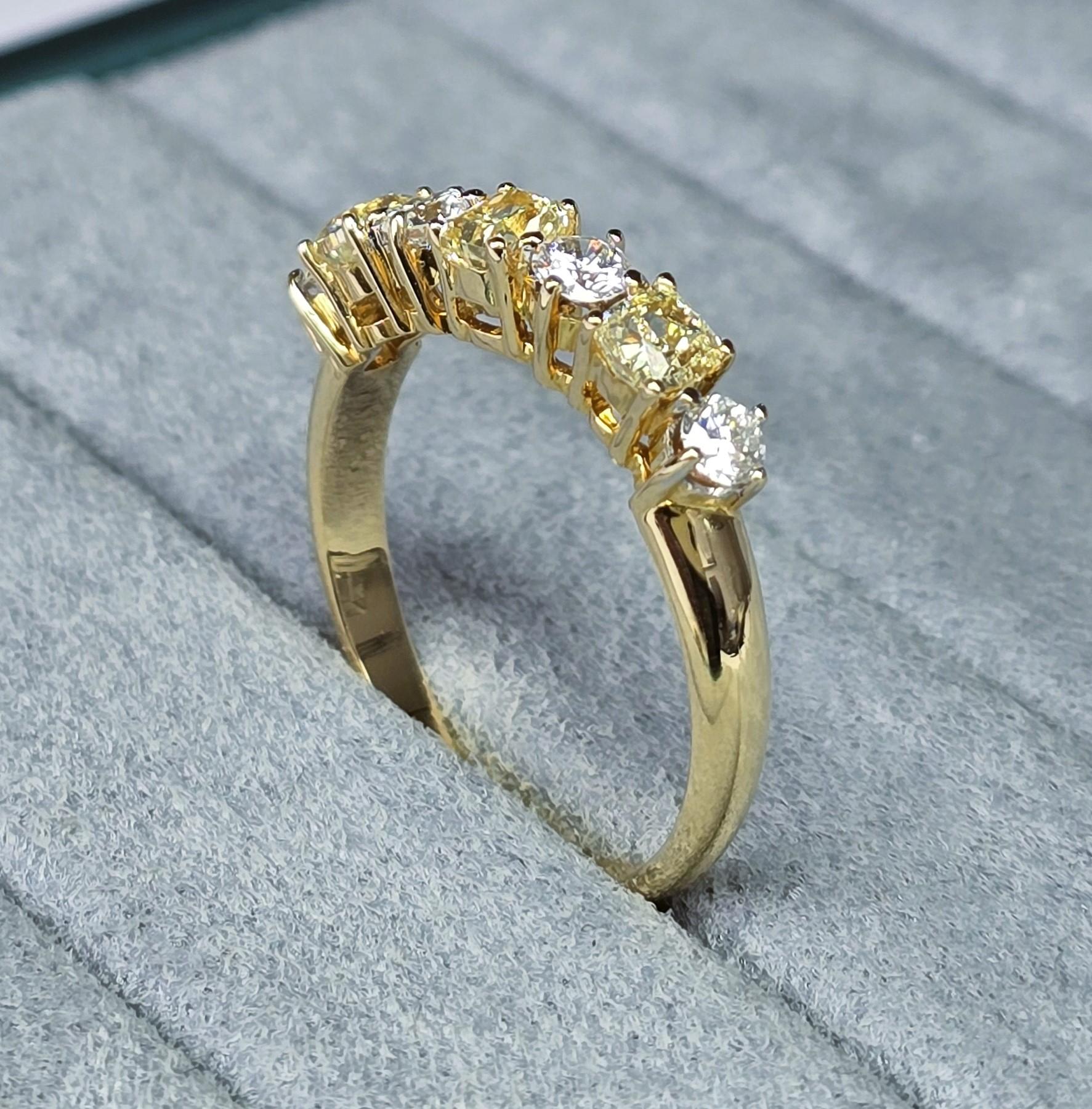 Bague avec diamant jaune fantaisie de 0,21 carat certifié VVS - VS pureté GIl Unisexe en vente