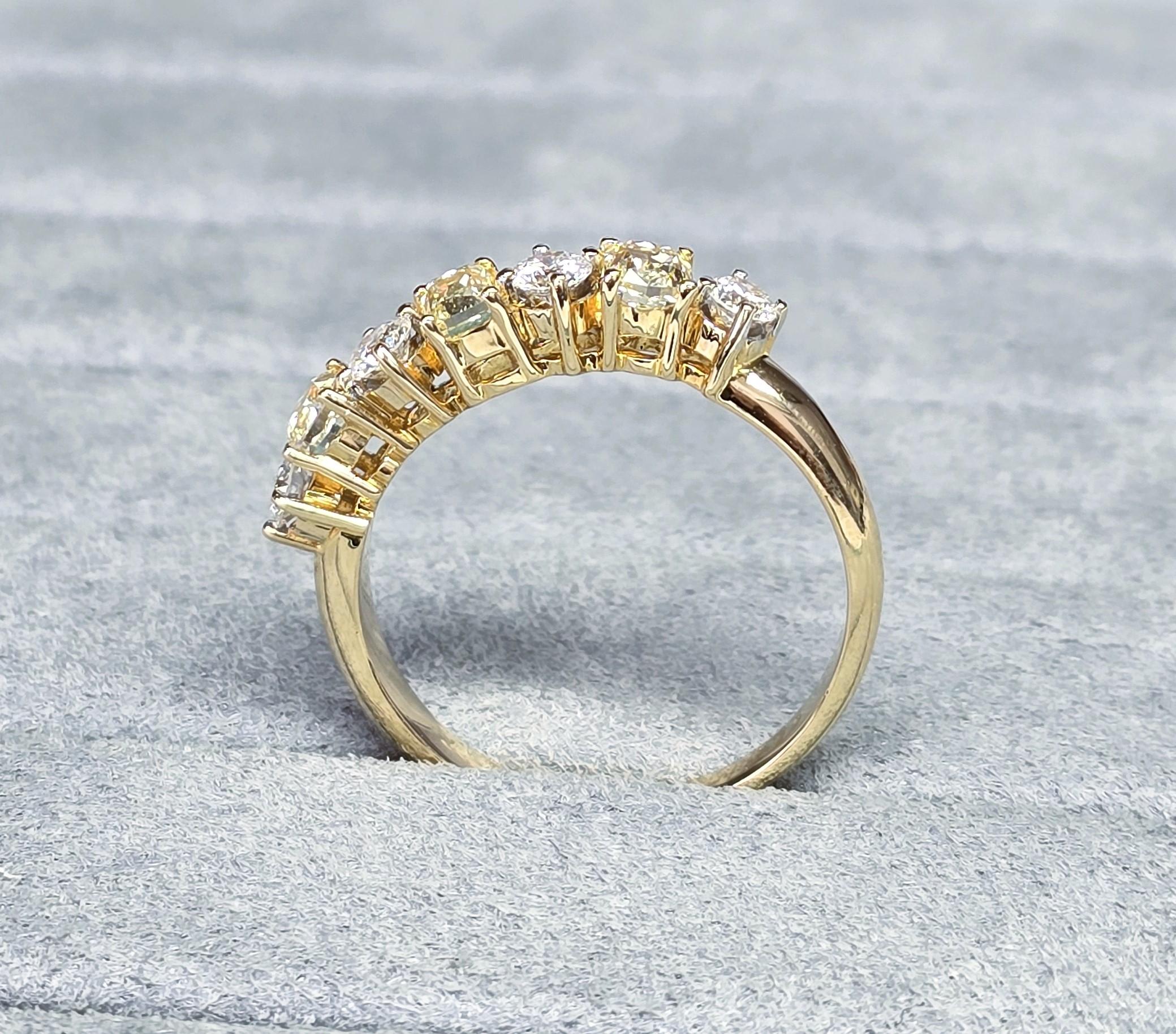 Bague avec diamant jaune fantaisie de 0,21 carat certifié VVS - VS pureté GIl en vente 4