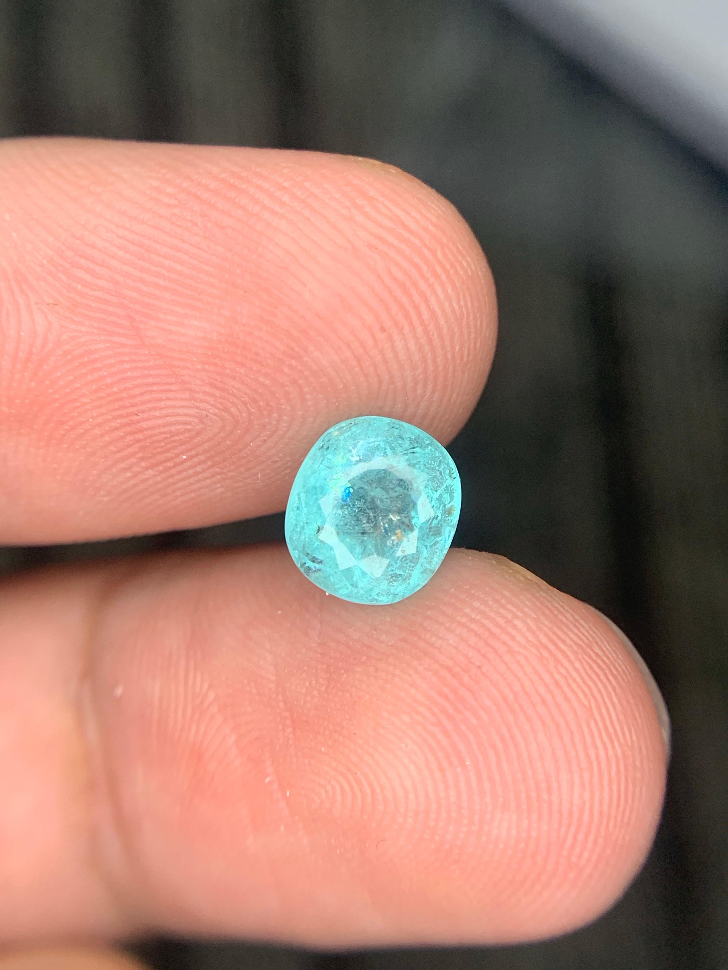 Gemma naturale sfusa di forma ovale di tormalina Paraiba certificata GIL da 1.94 carati in vendita 7