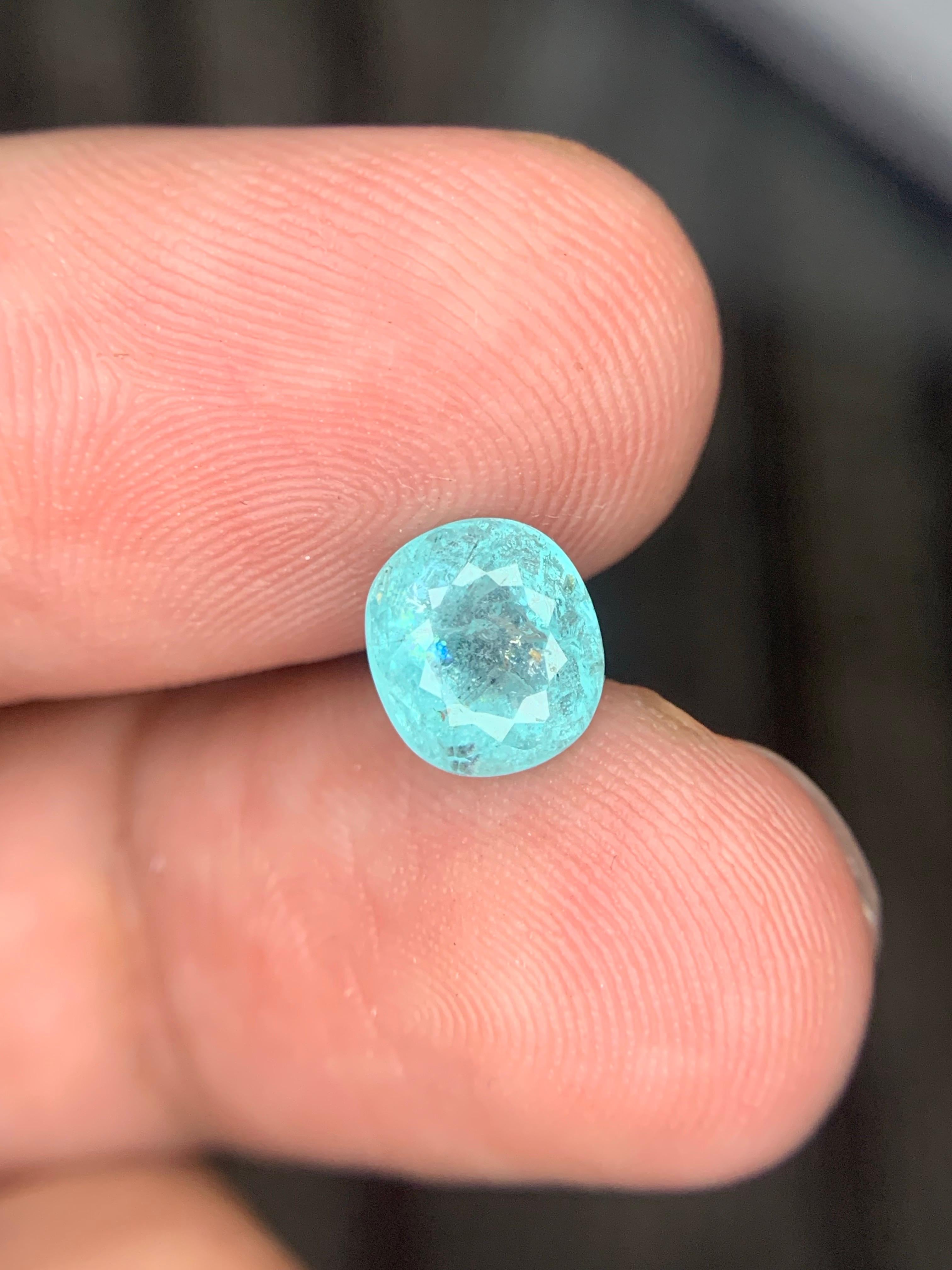 Gemma naturale sfusa di forma ovale di tormalina Paraiba certificata GIL da 1.94 carati in vendita 8