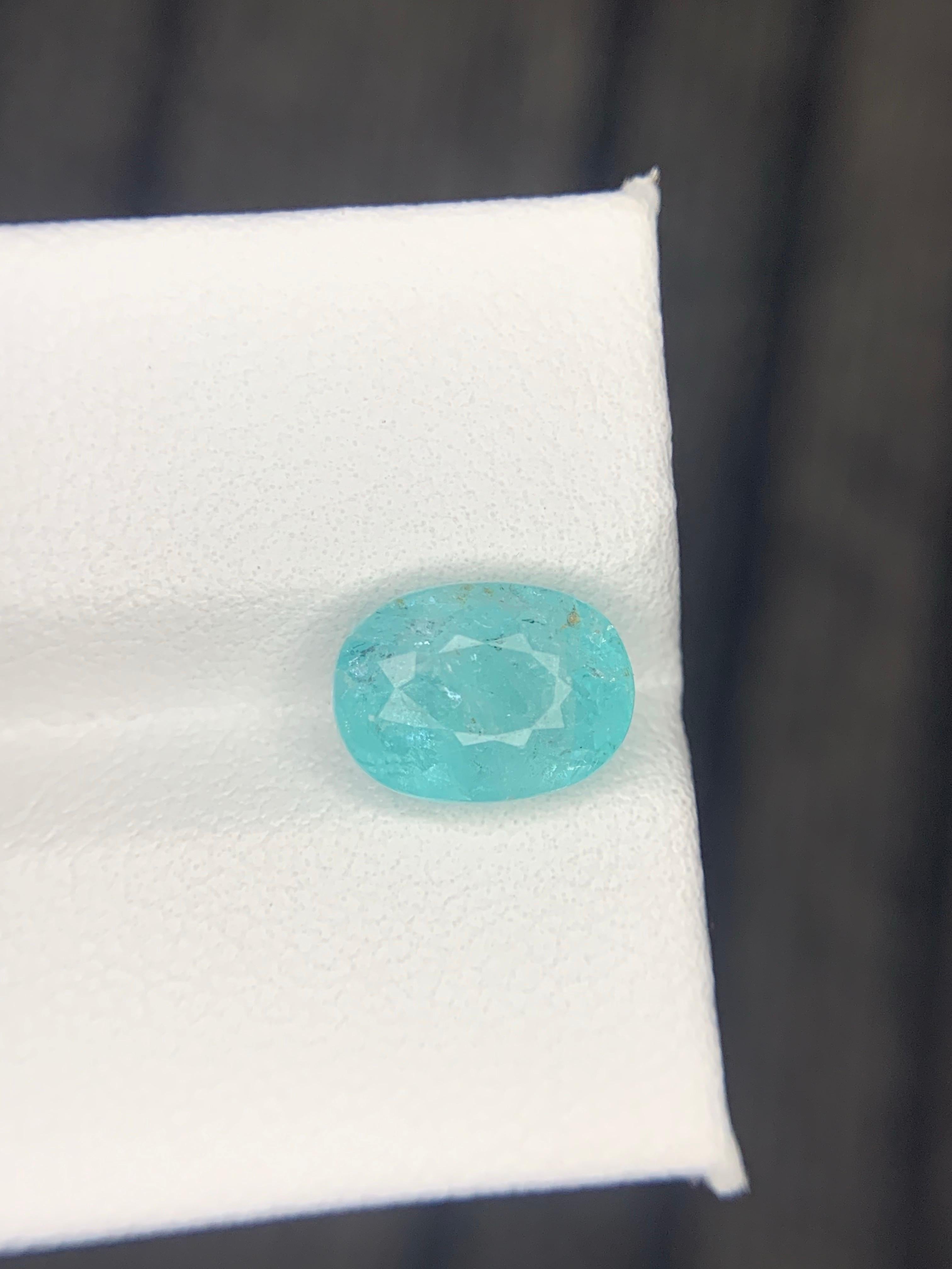 GIL Certified 3.31 Carat Natural Loose Paraiba Tourmaline Oval Shape Gemstone For Sale 5