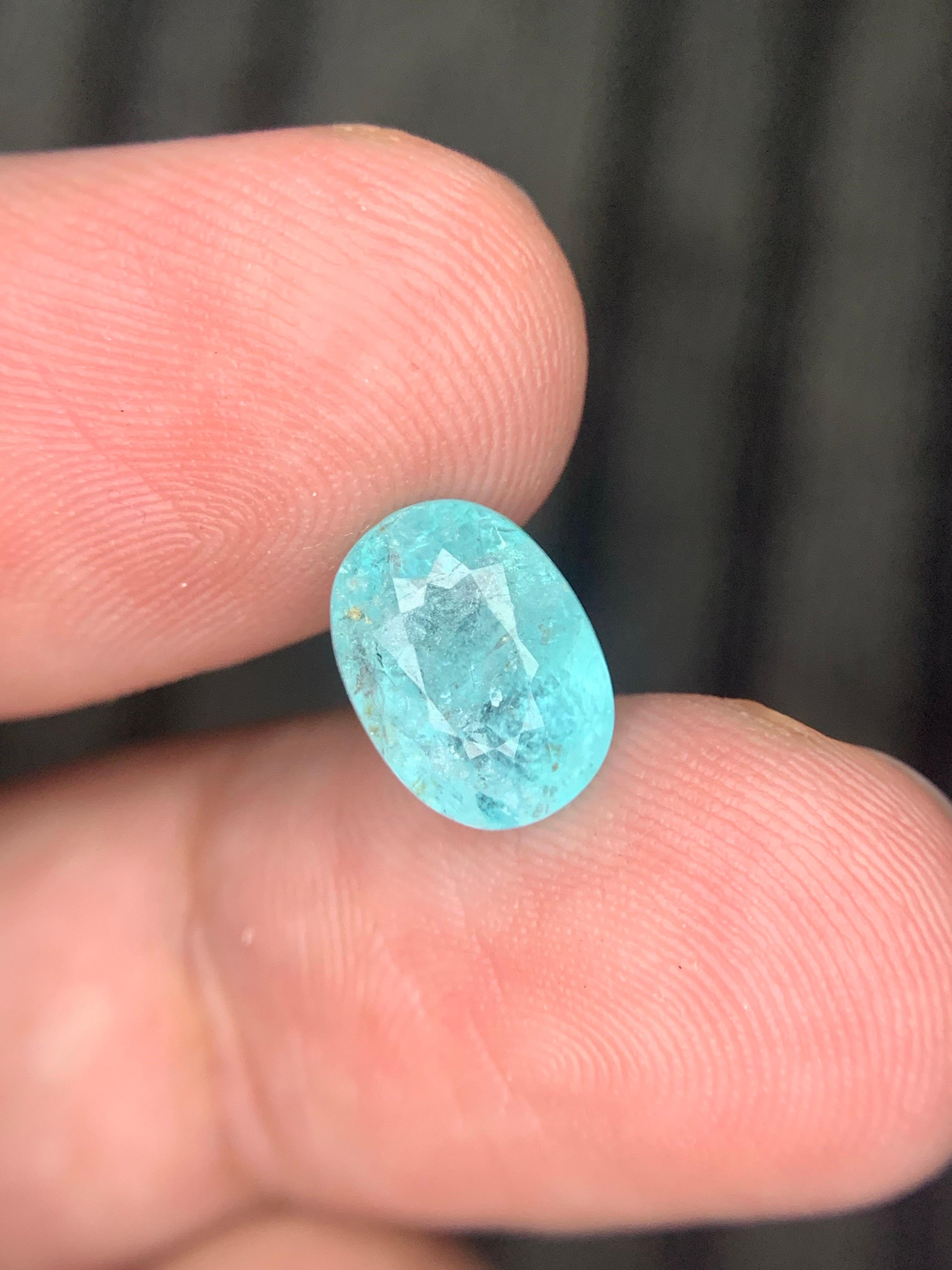 GIL Certified 3.31 Carat Natural Loose Paraiba Tourmaline Oval Shape Gemstone For Sale 6