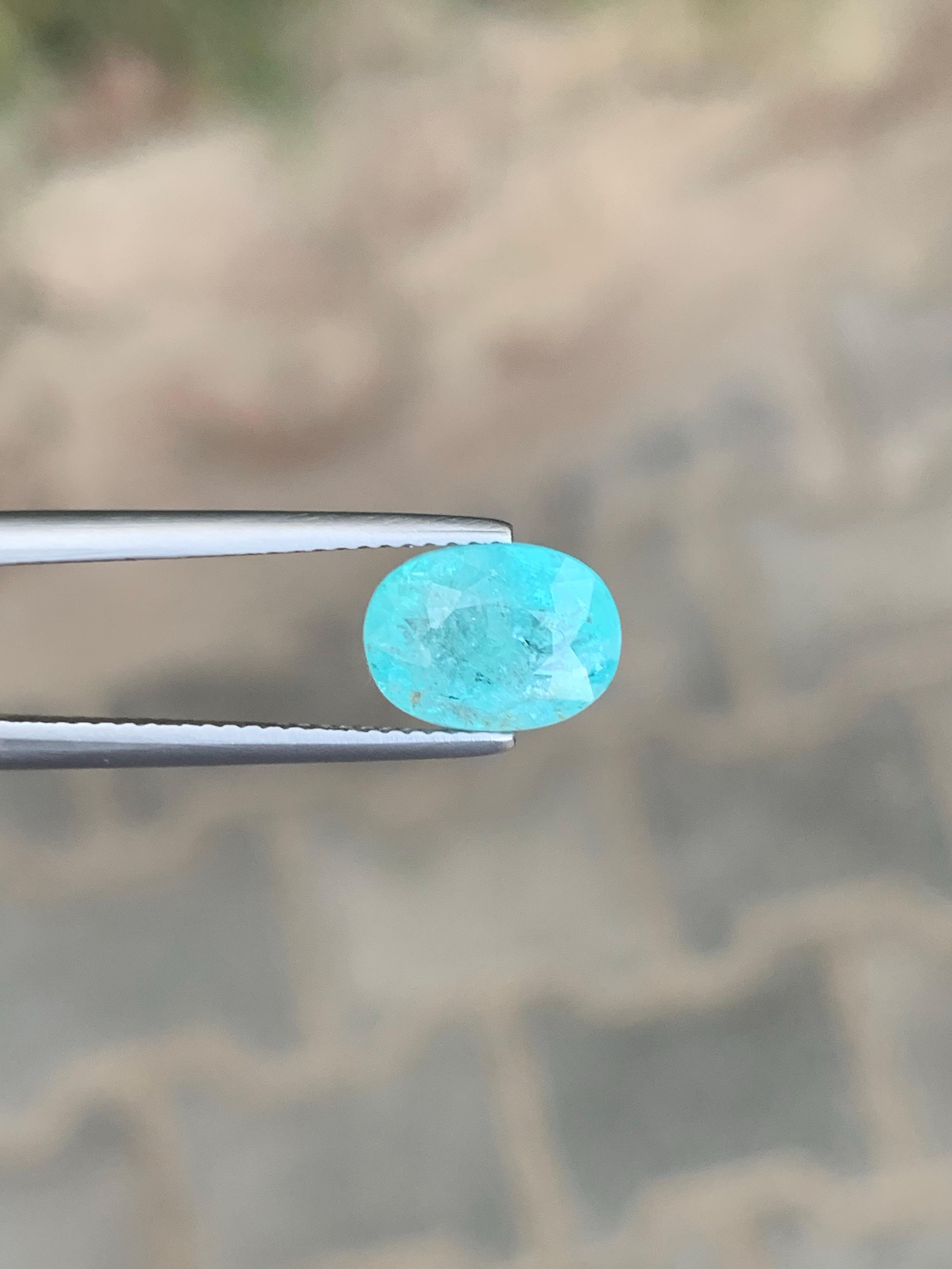Loose Paraiba Tourmaline

Weight: 3.31 Carat
Dimension: 10.05 x 7.38 x 5.61 Mm
Colour: Blue Green 
Shape: Oval 
Origin: Mozambique, Africa
Treatment: Non
Certificate: GIL Certificate Available

Loose Paraiba tourmaline is one of the most coveted
