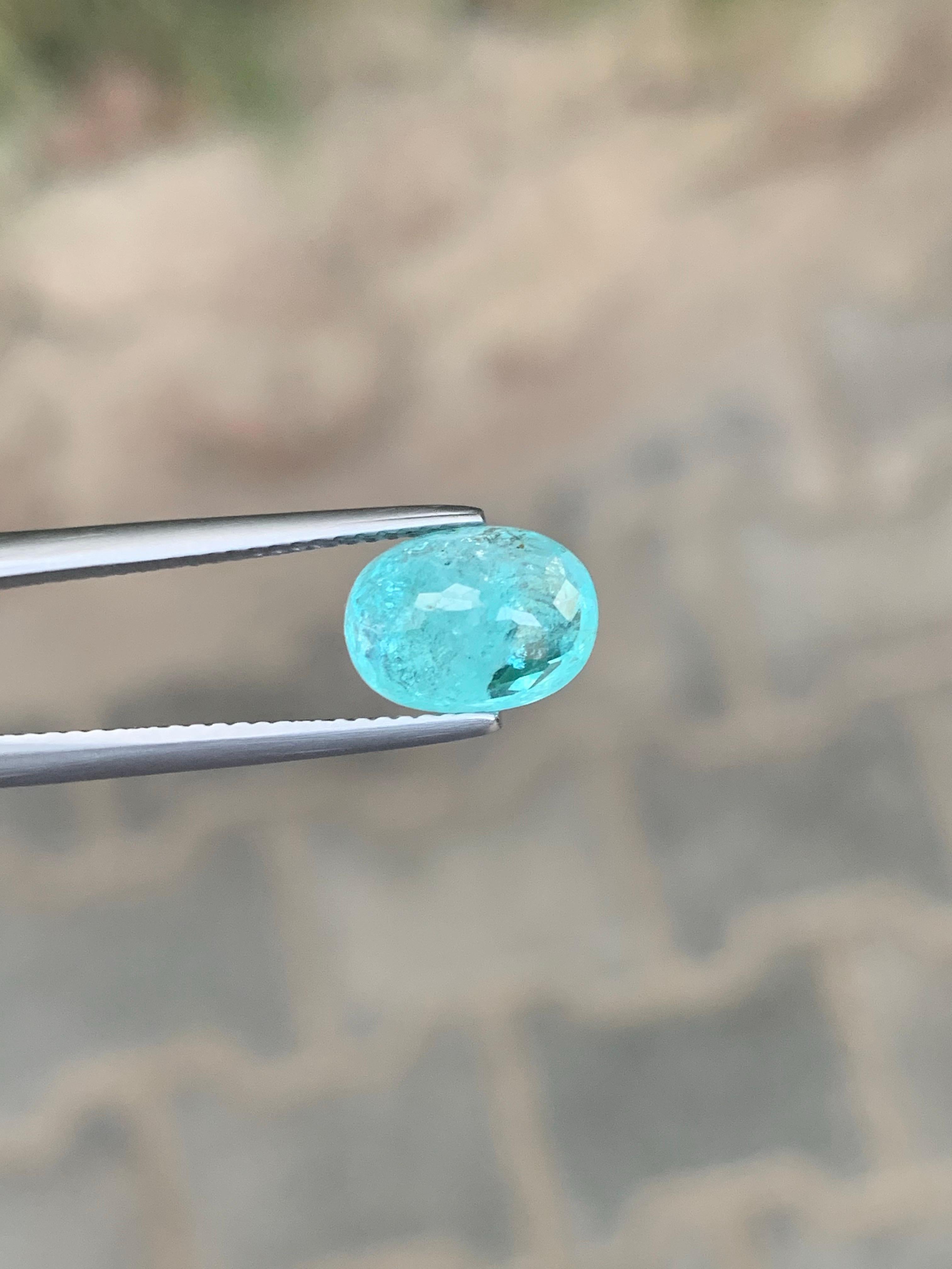 Arts and Crafts GIL Certified 3.31 Carat Natural Loose Paraiba Tourmaline Oval Shape Gemstone For Sale