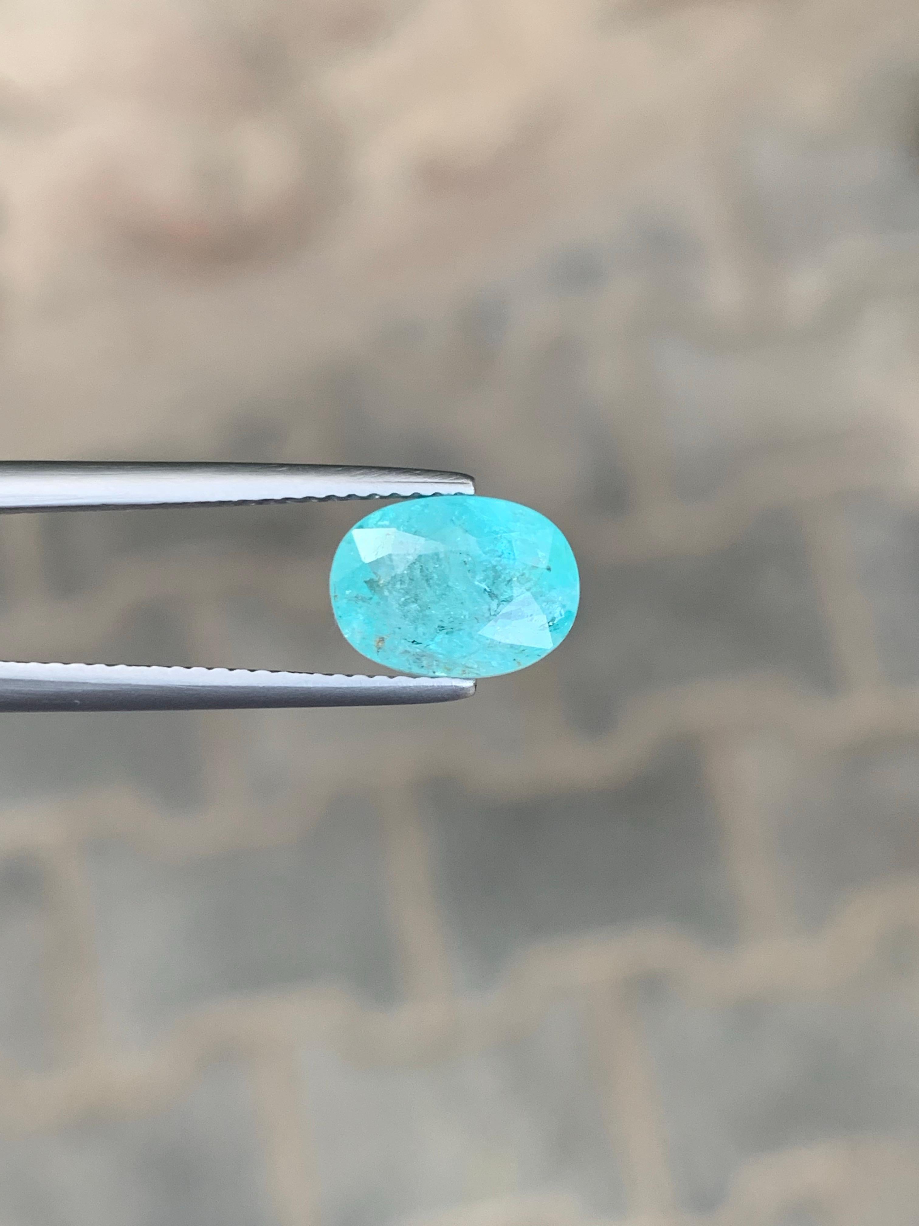 Oval Cut GIL Certified 3.31 Carat Natural Loose Paraiba Tourmaline Oval Shape Gemstone For Sale