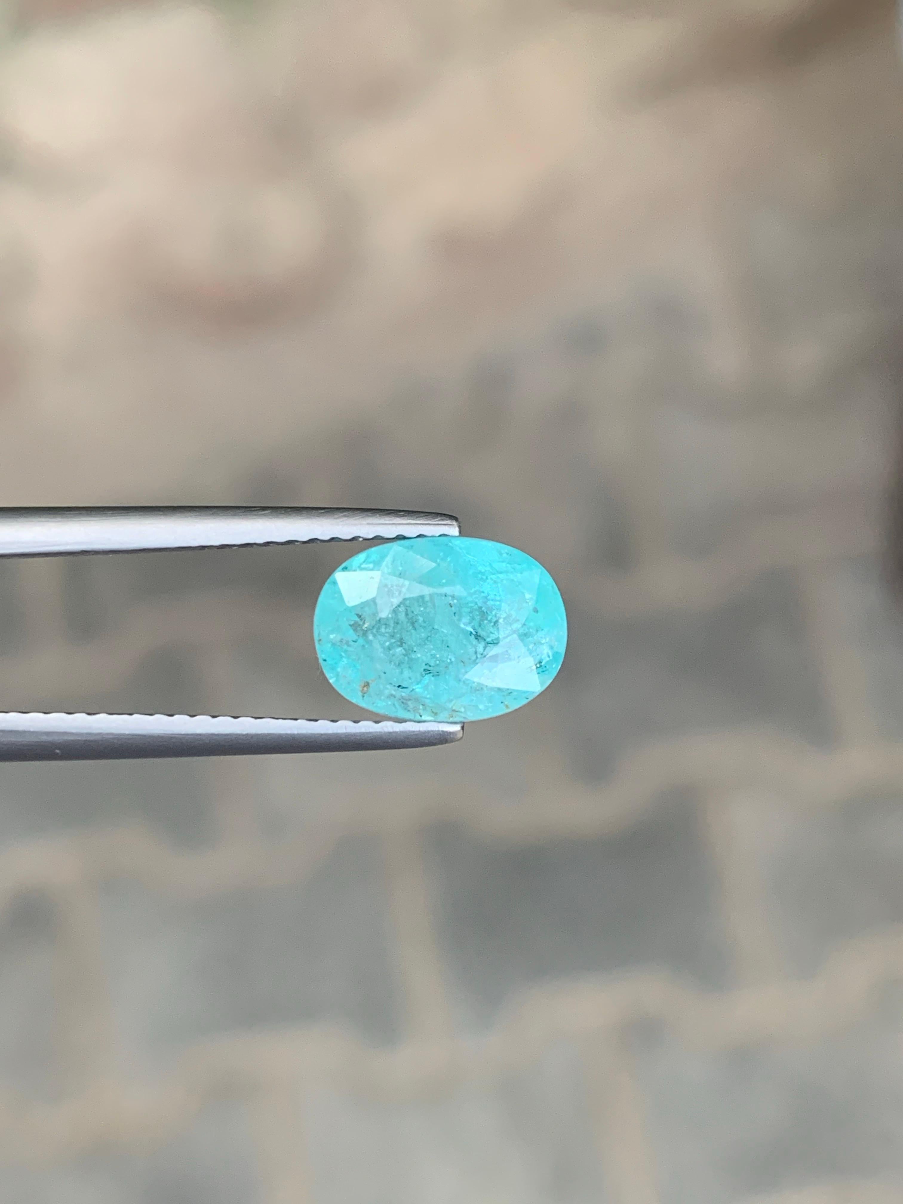 GIL Certified 3.31 Carat Natural Loose Paraiba Tourmaline Oval Shape Gemstone In New Condition For Sale In Peshawar, PK