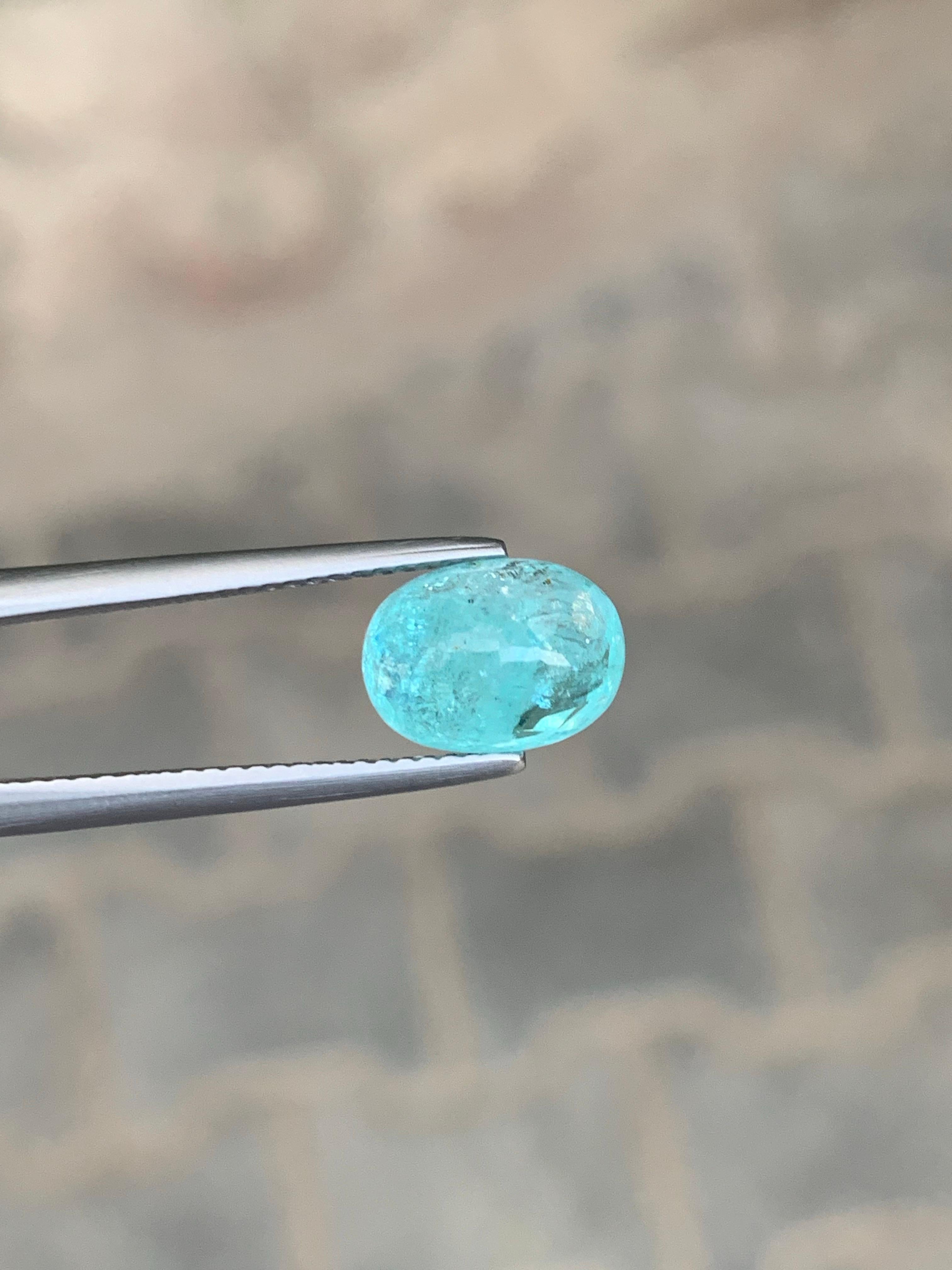 Women's or Men's GIL Certified 3.31 Carat Natural Loose Paraiba Tourmaline Oval Shape Gemstone For Sale