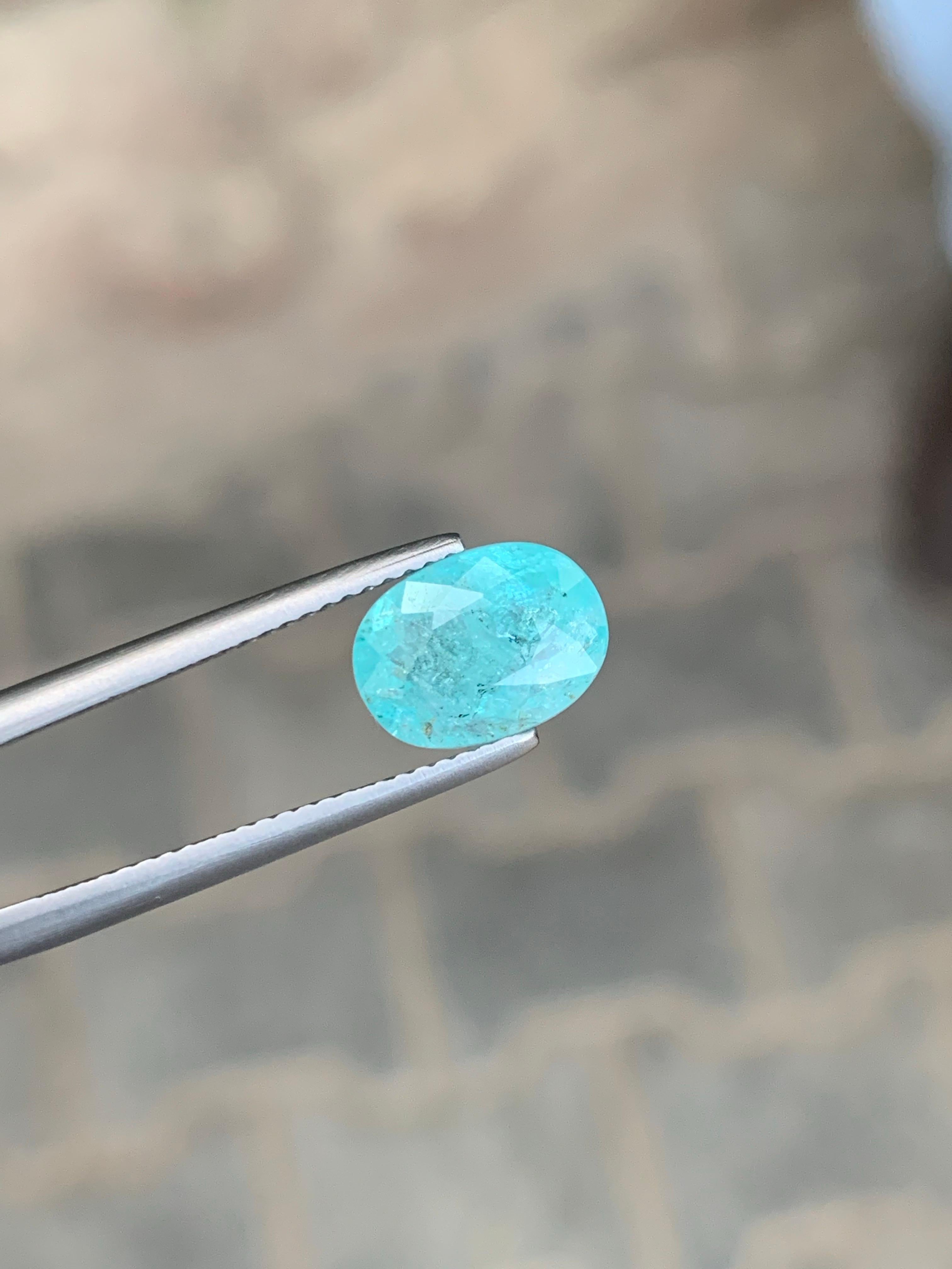 GIL Certified 3.31 Carat Natural Loose Paraiba Tourmaline Oval Shape Gemstone For Sale 1