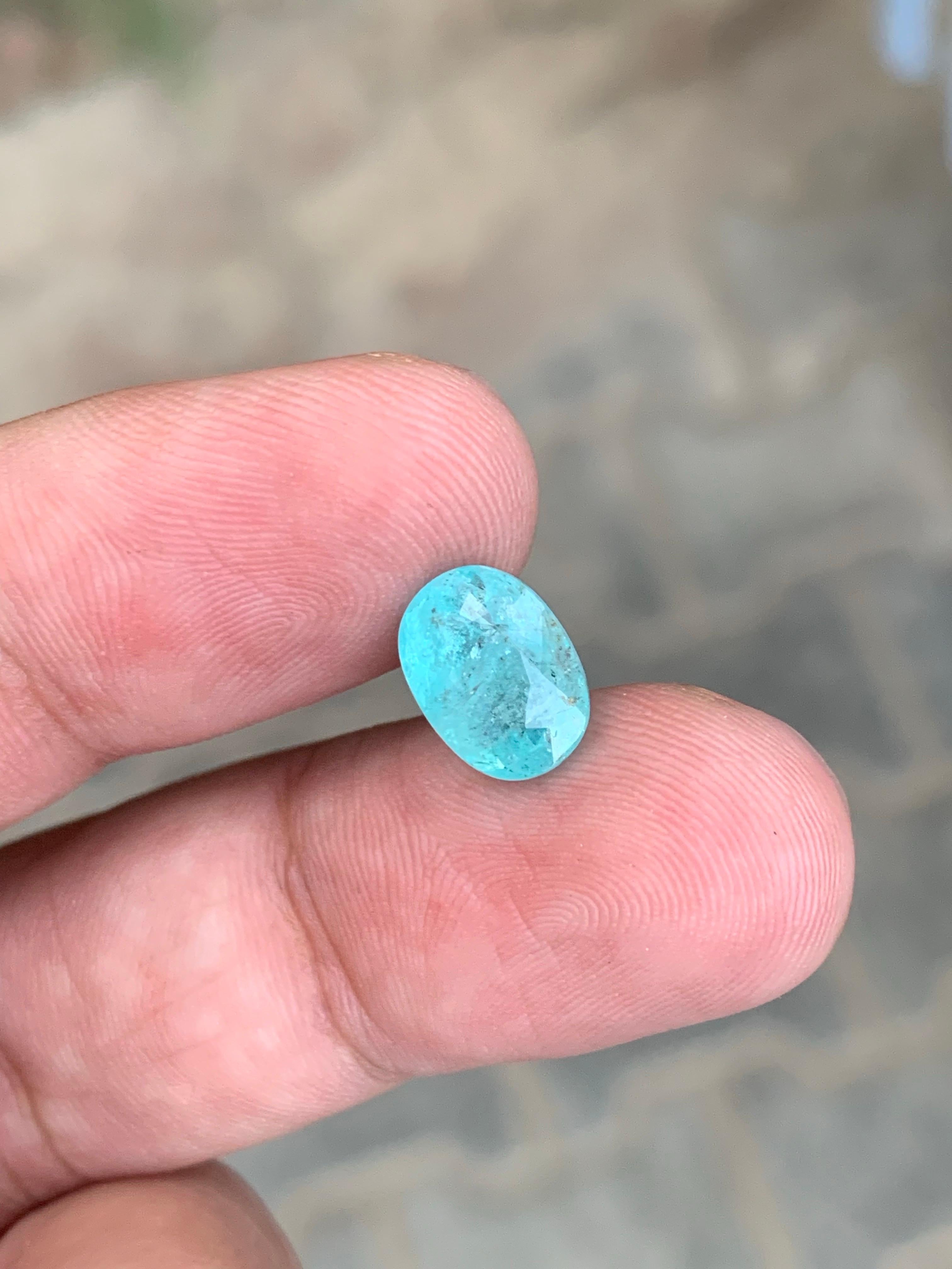 GIL Certified 3.31 Carat Natural Loose Paraiba Tourmaline Oval Shape Gemstone For Sale 3