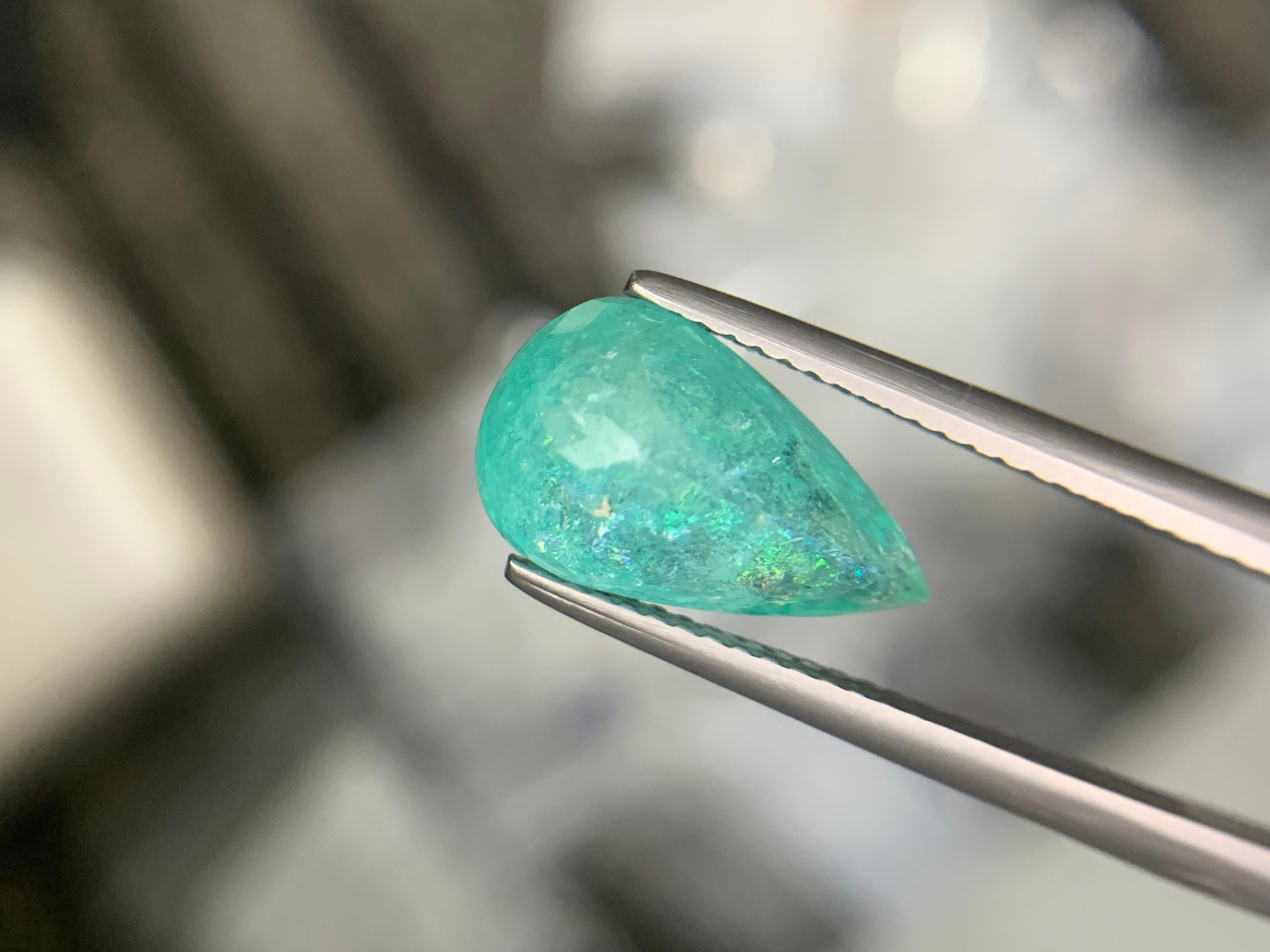 Gemma naturale sciolta Paraiba Tourmaline a forma di pera certificata GIL da 4,47 carati in vendita 10