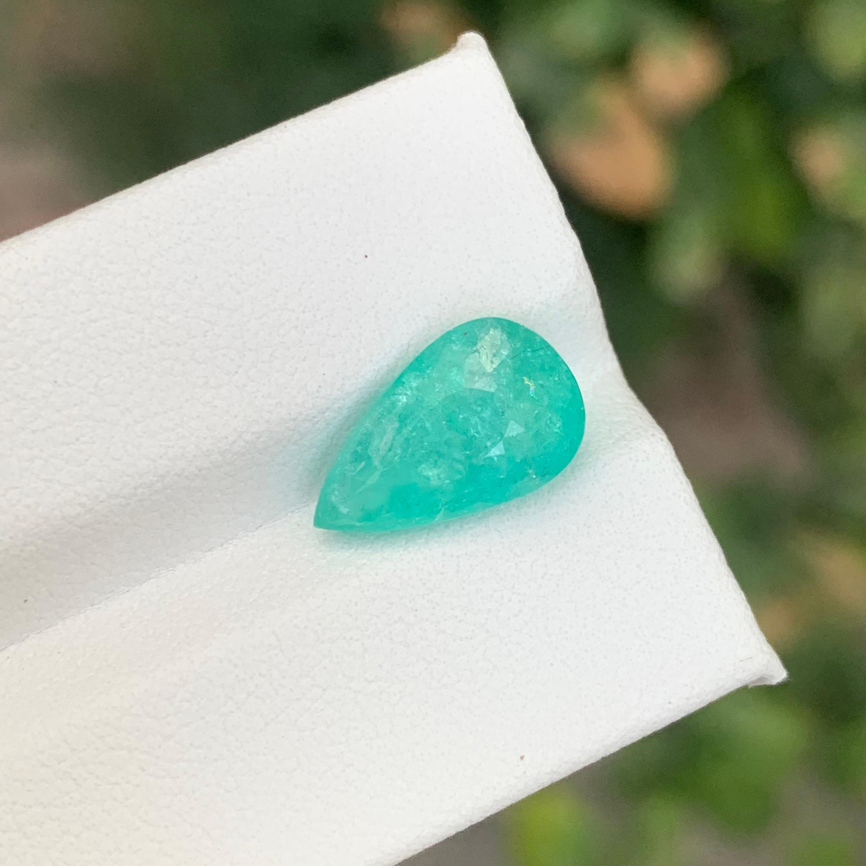 Arts and Crafts Gemma naturale sciolta Paraiba Tourmaline a forma di pera certificata GIL da 4,47 carati in vendita