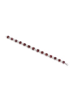 Gil Certified Red Spinel and Diamond Bracelet