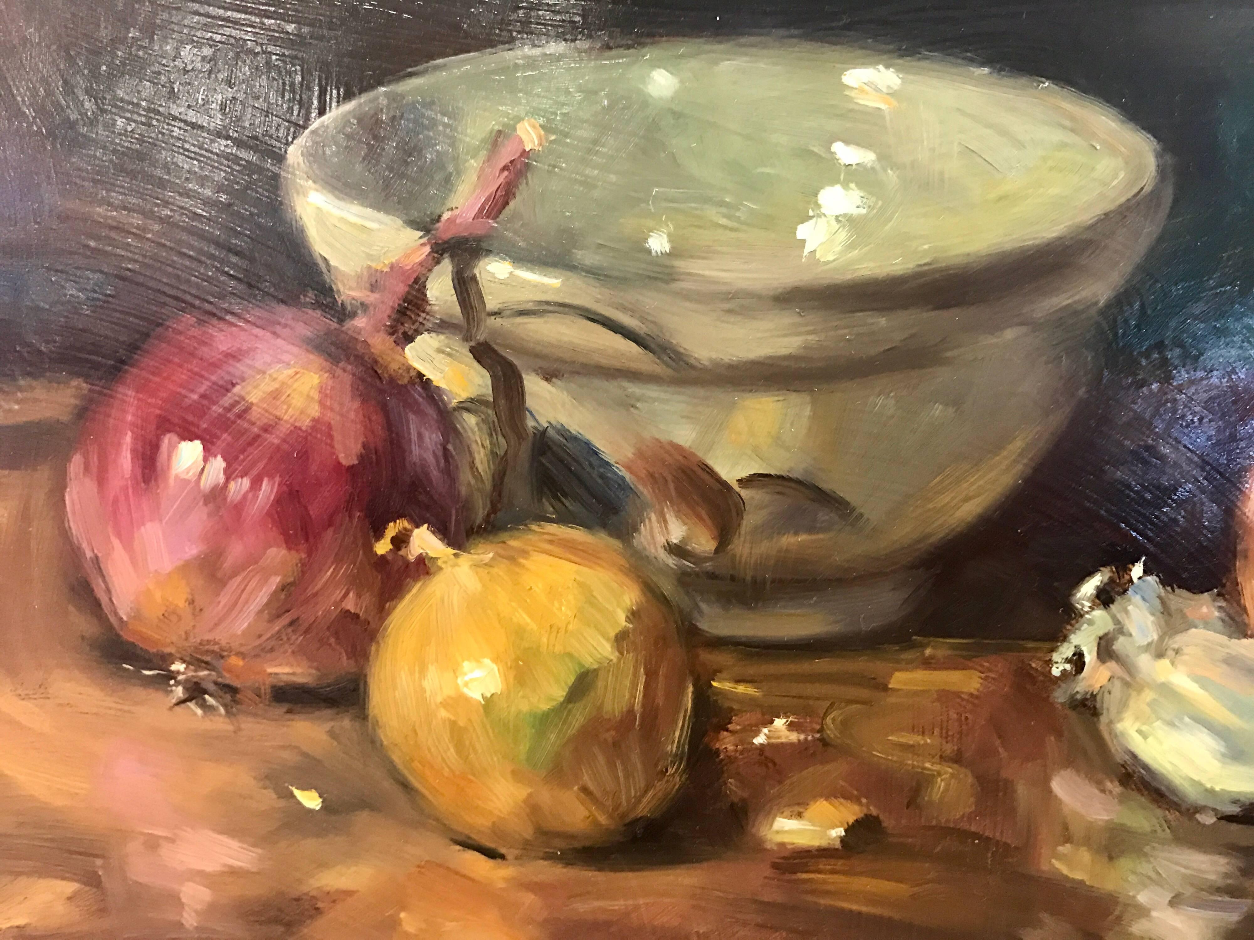 Magnificent Gil DiCicco original oil on board. Signed in lower right by the artist.
There are not many records of Gil DiCicco’s paintings for sale (they are primarily retained in the collections of wealthy art collectors). However, we found a Gil
