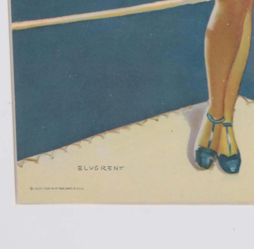 American After Gil Elvgren (Am. 1914-1980) Offset Lithograph “A Knock Out” Pin Up For Sale
