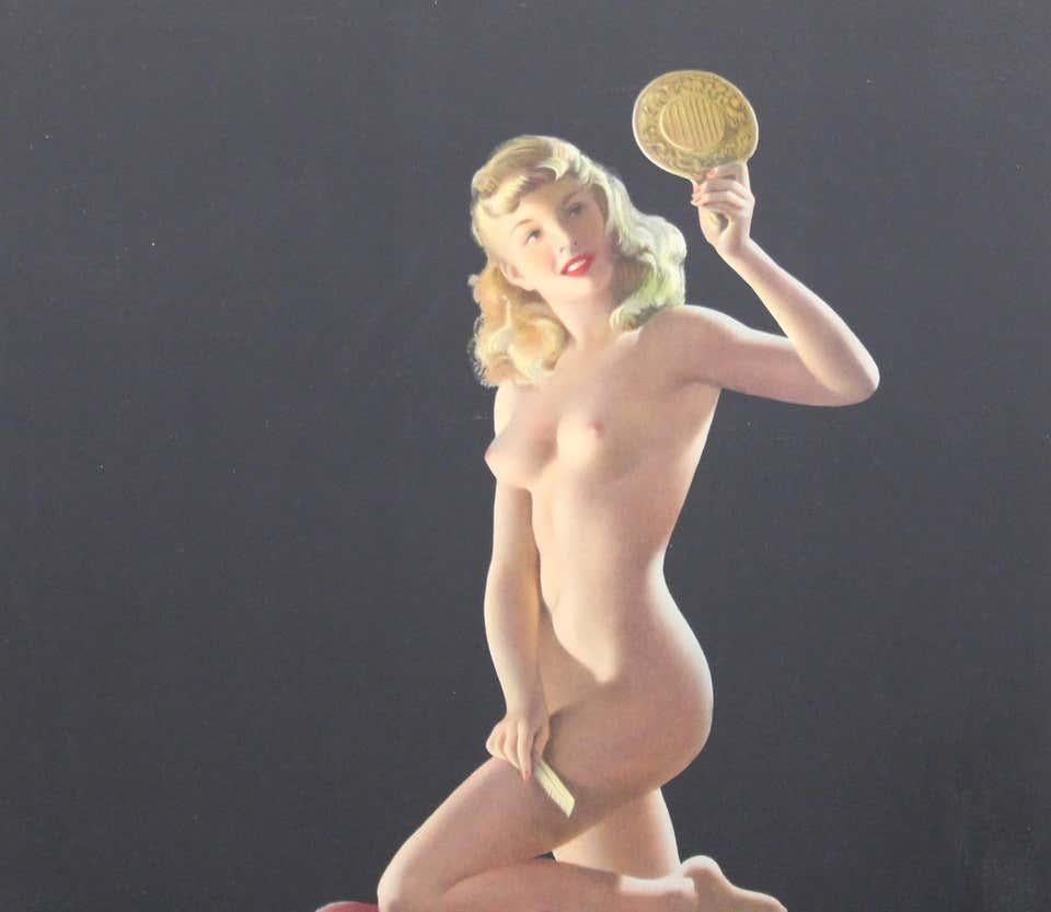 Nude Pin Up Mädchen Vintage Kalender-Posters im Angebot 5