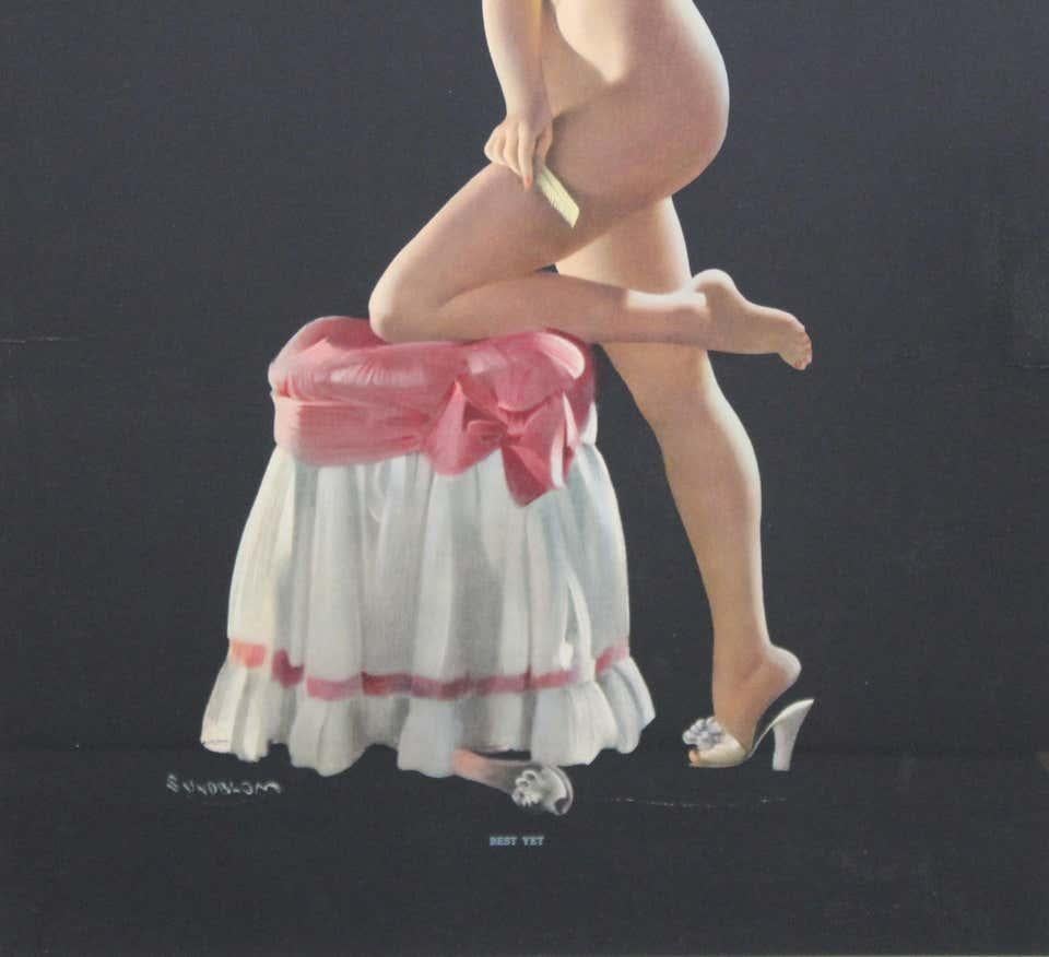 Nude Pin Up Mädchen Vintage Kalender-Posters im Angebot 6