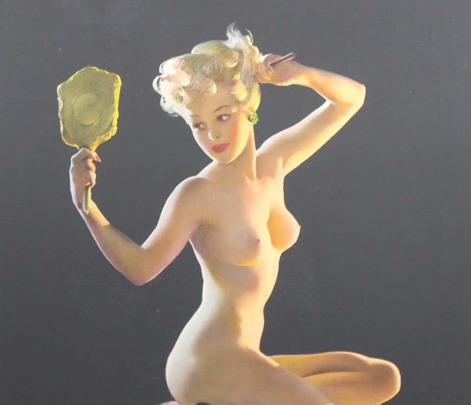 Nude Pin Up Mädchen Vintage Kalender-Posters im Angebot 3