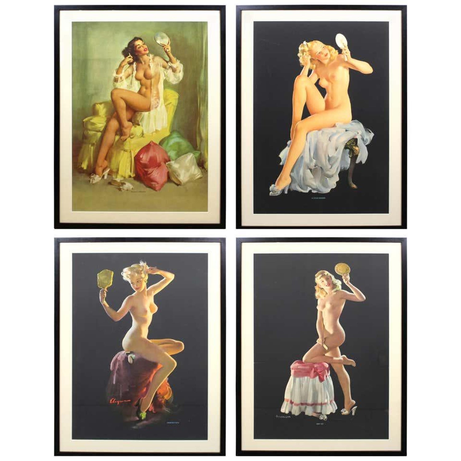 Gil Elvgren - Nude Pin Up Girls Vintage Calendar Posters For Sale at 1stDibs