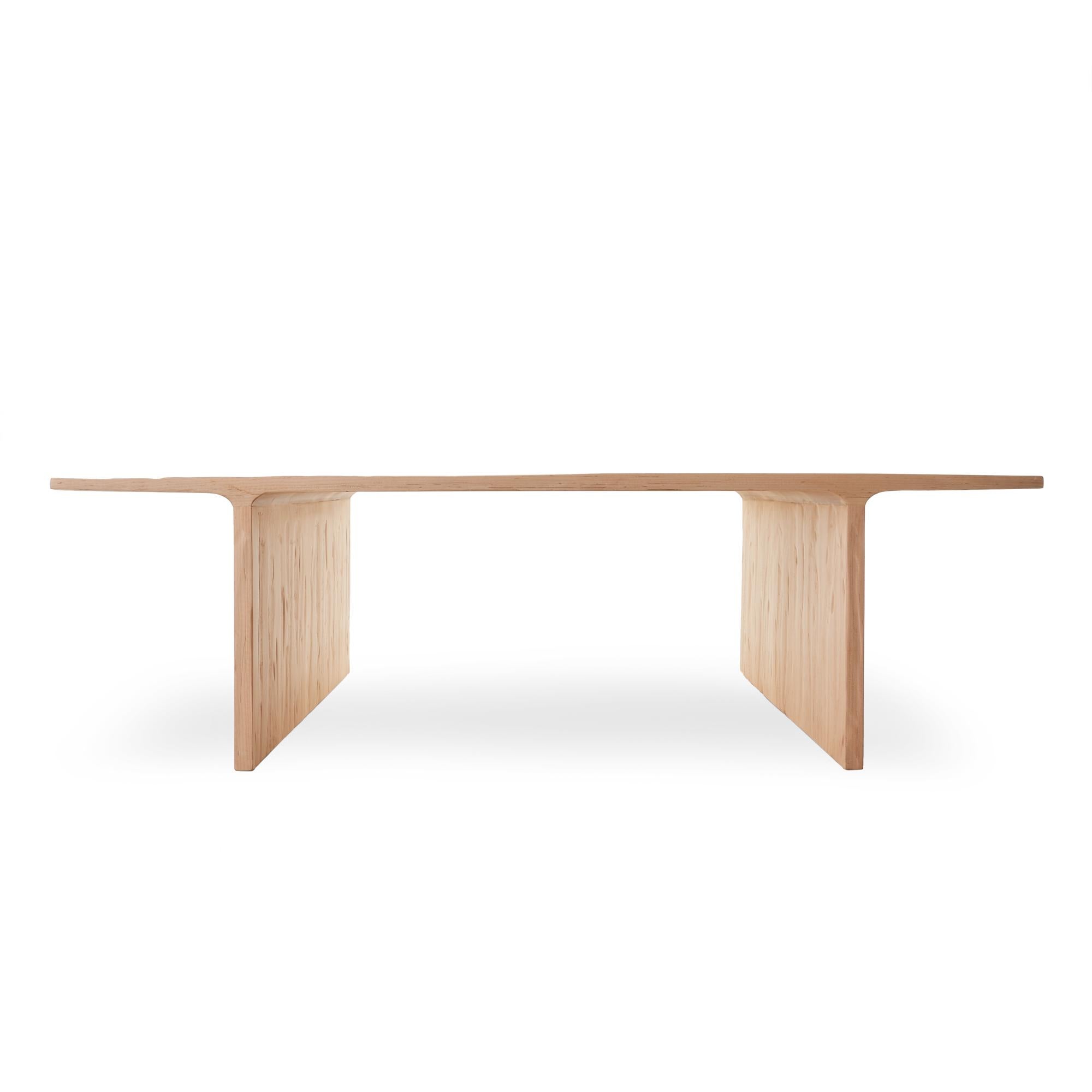 The Gil Melott Bespoke Uvalde F 1976 coffee table is a sleek and minimalist piece, while also rustic and time worn. Made by local Chicago woodworkers, the top has been carefully scraped and carved to resemble the striated bottom of Texas’ Frio river
