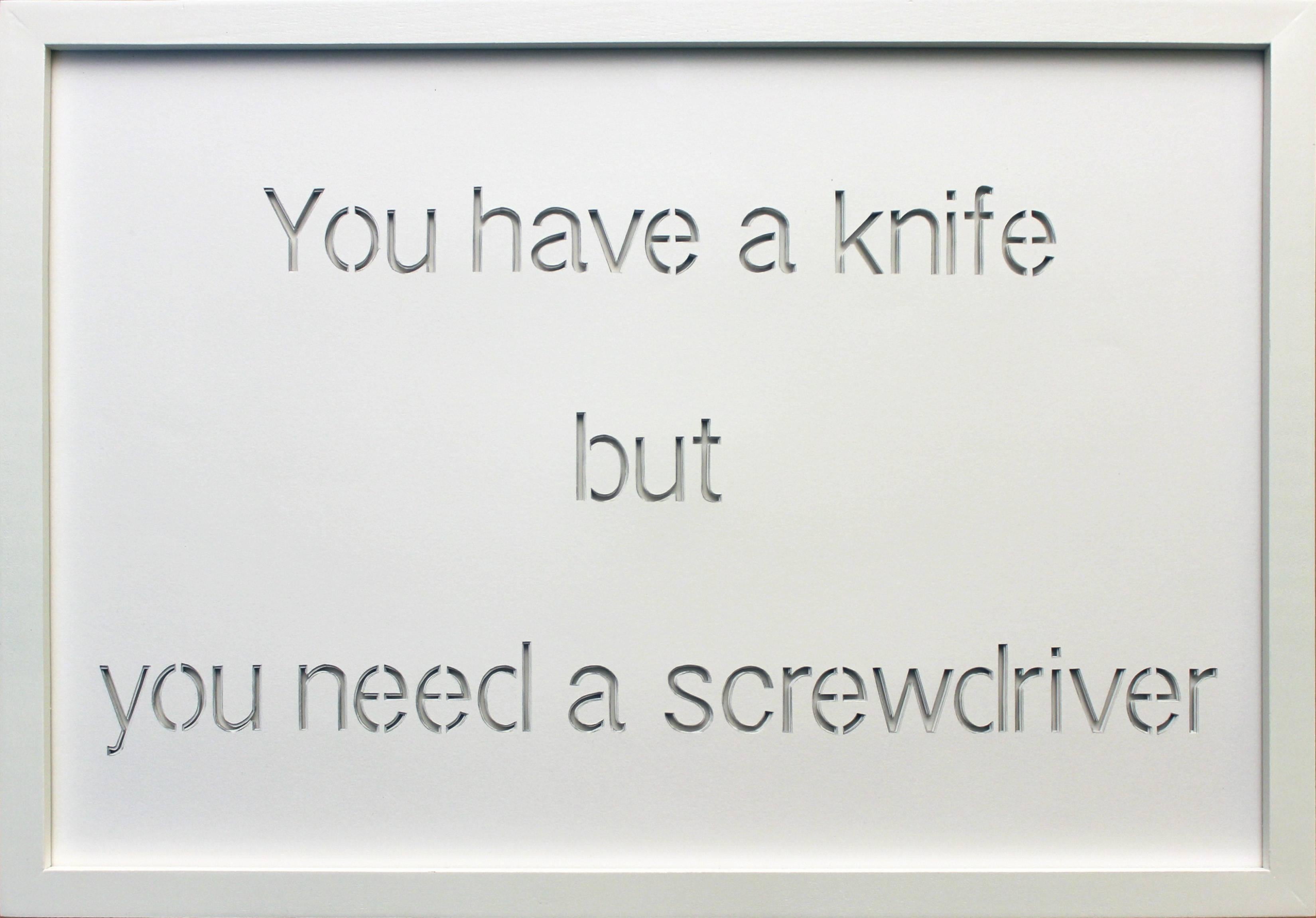 Da dove veniamo? Dove stiamo andando? Cosa diavolo sta succedendo qui? 2017-2018 Carta tagliata a mano in scatola di Wood

Le opere concettuali di Gil Scullion basate su testi sono state esposte al Real Art Works, Hartford, CT, al De Cordova Museum