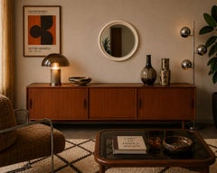 Gilac Mid-Century Modern Wall Mirror, Plastic & Glass, France, 1960s